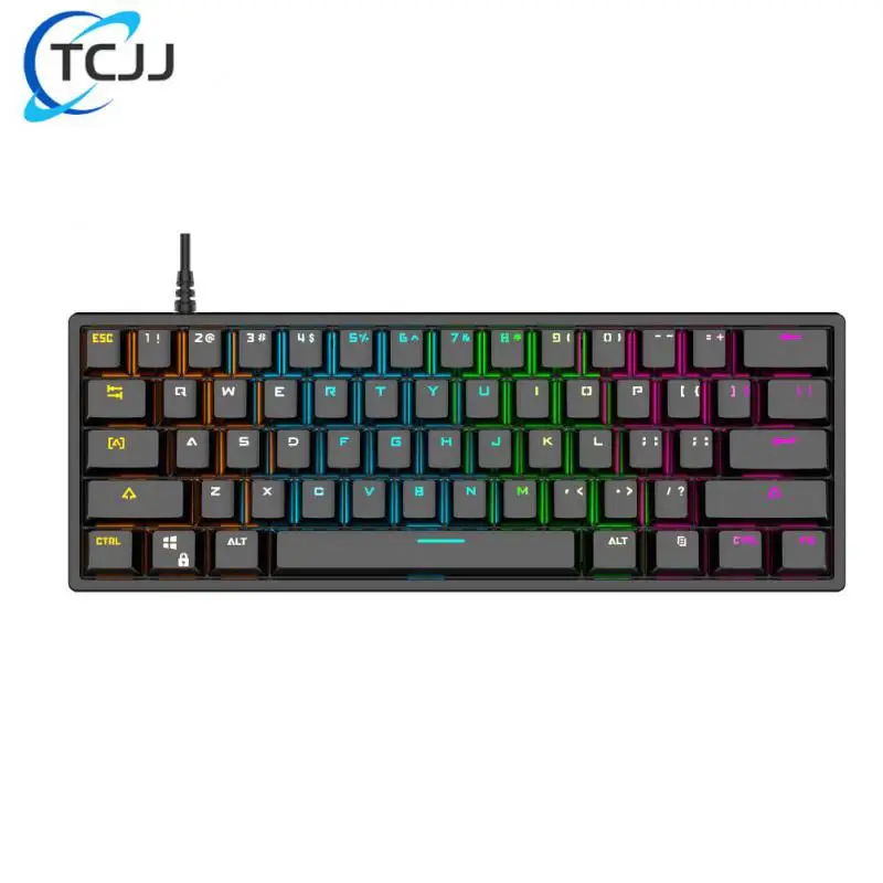 Игровая клавиатура с синей подсветкой, 61 клавиша, Usb 2,0