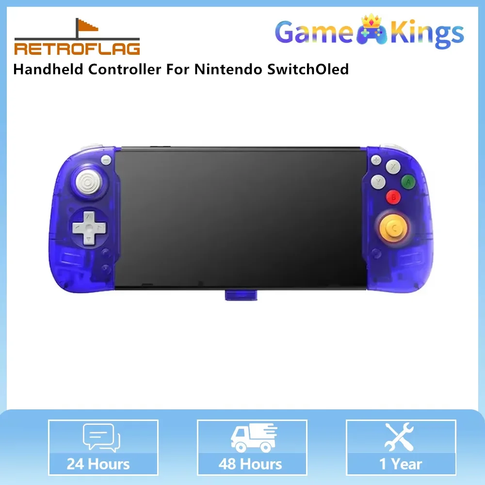 Ручной контроллер Retroflag для Nintendo SwitchOled с вибрирующим гироскопом, повторяющейся функцией, рокер для зала, никогда не дрейфующий геймпад