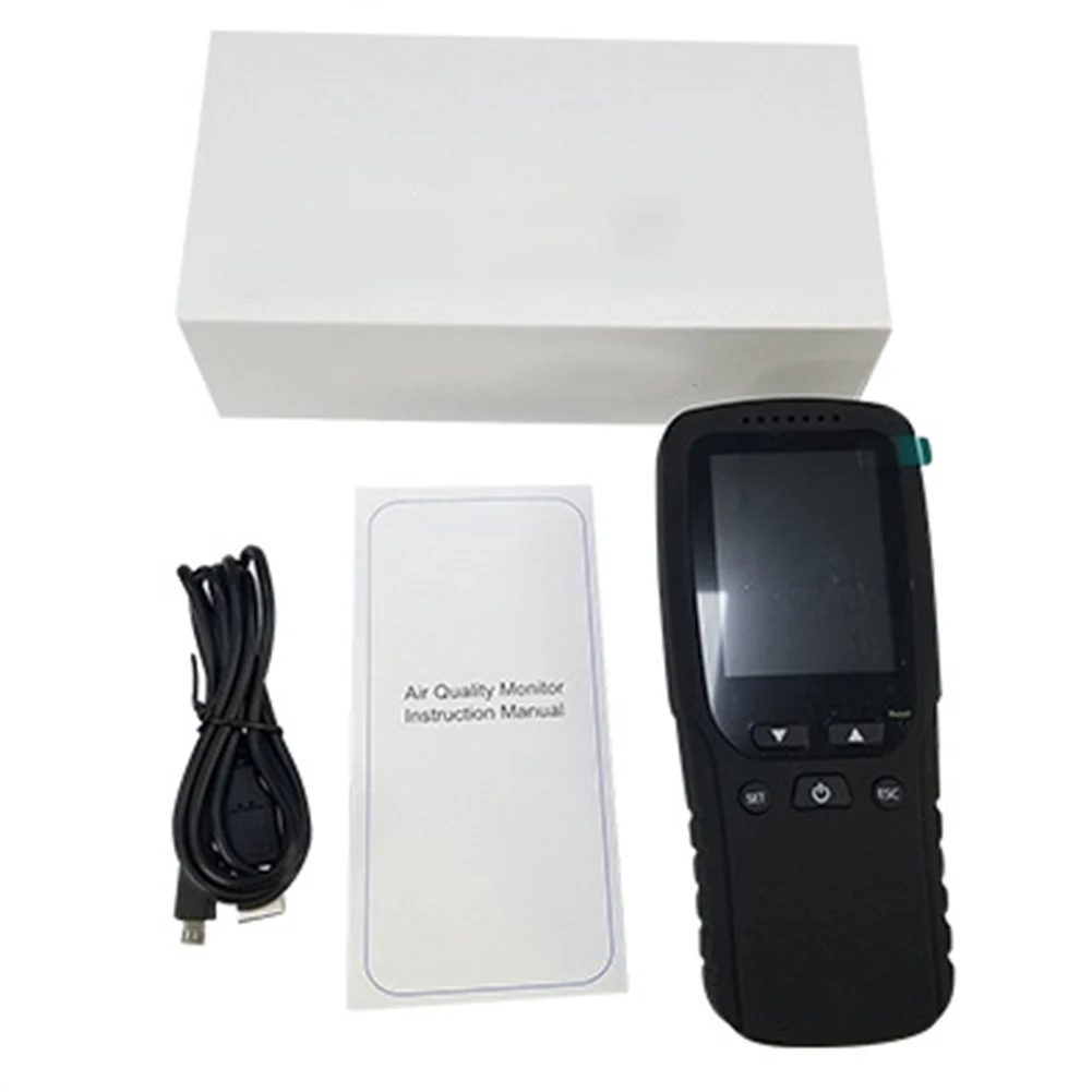 Фото Детектор формальдегида PM2.5/TVOC/HCHO Термогигрометр 1 шт. 8-в-1 Многофункциональный детектор качества воздуха 164*69*44 мм №2