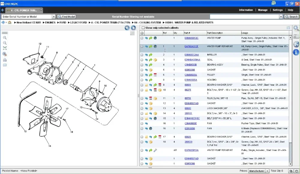 AutoCD New Holland Construction Северная Америка NGPC [Правия] Каталог запчастей следующего поколения