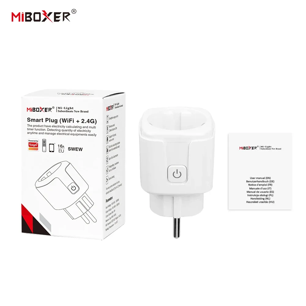 Фото Miboxer C2 Remote 2.4G 16A Wi-Fi Smart Socket Plug EU FR UK Tuya Smart Life APP Энергопотребление Статистика RF Беспроводной диммер №3