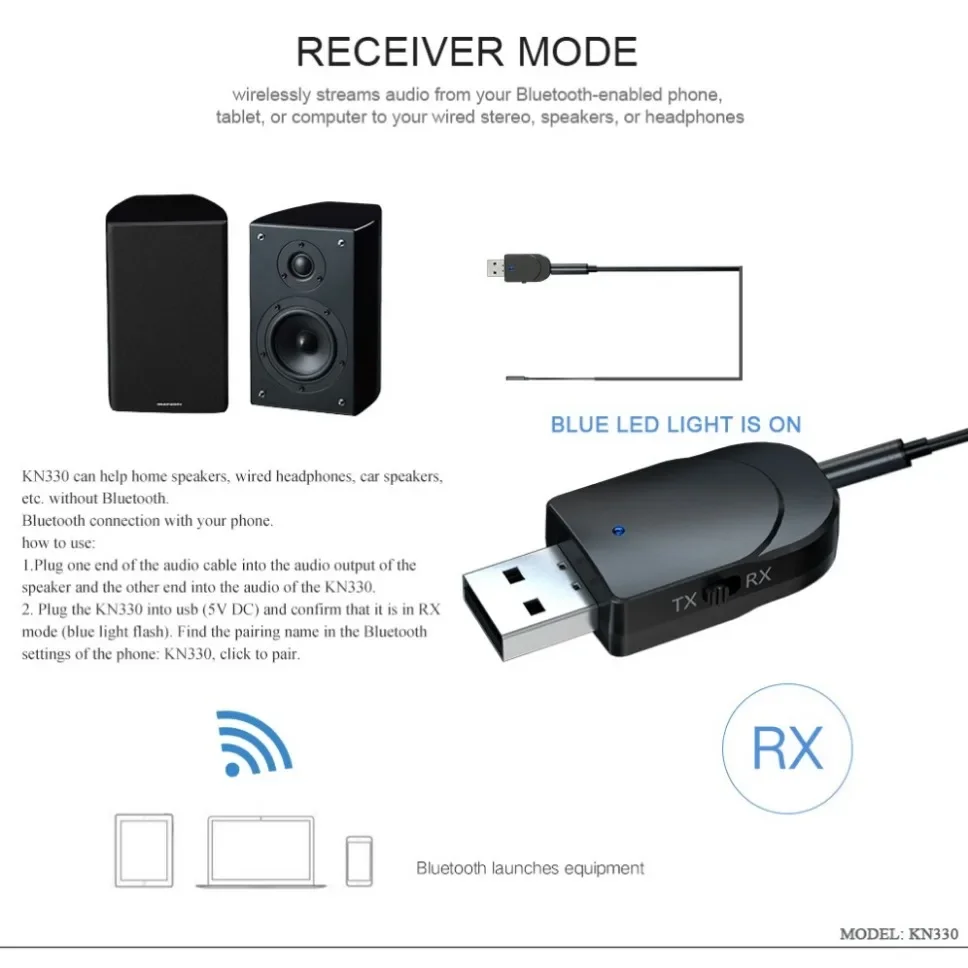 USB Bluetooth-передатчик, приемник, беспроводной USB-адаптер Bluetooth, стерео разъем AUX 3,5 мм для ТВ, наушников, ПК, автомобильный музыкальный адаптер (art.: 3920cfa48df36) - 3920cfa48df36