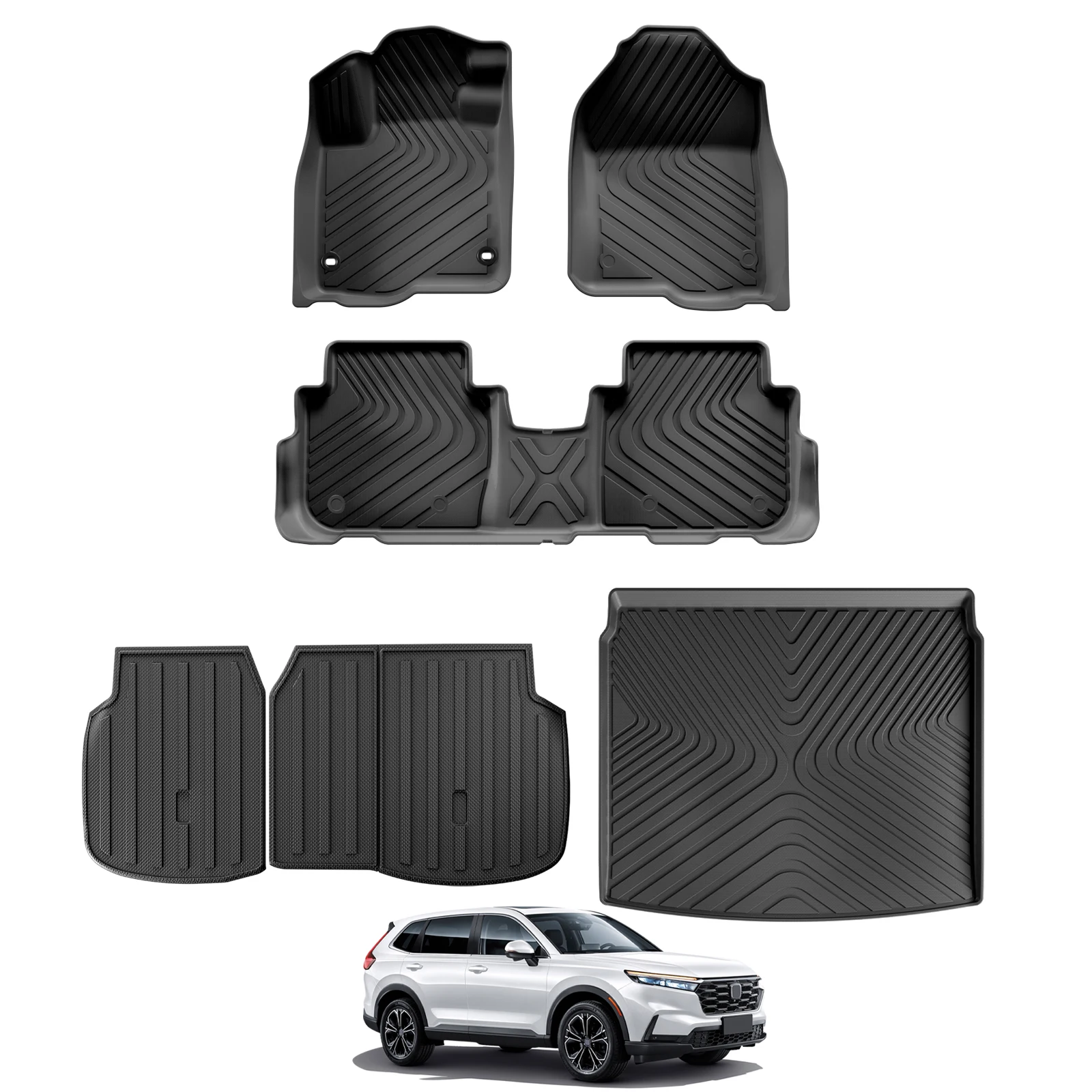 Автомобильные напольные коврики для Honda CR-V CRV 2023 2024, коврик для спинки багажника 3D из ТПЭ, водонепроницаемые защитные автомобильные аксессуары, левый руль