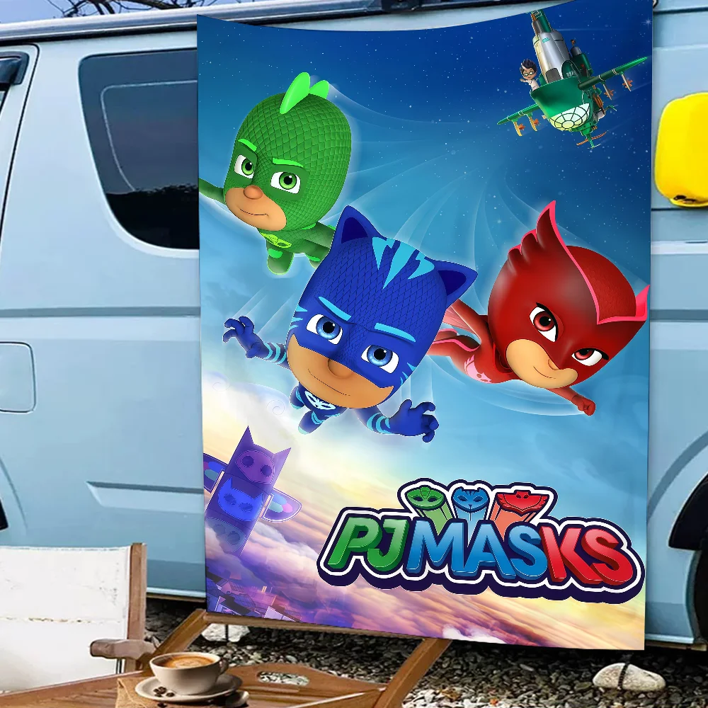 Фото Мультяшный милый флаг P-PJ M-Masks для гостиной, домашнего декора в общежитии, художественный домашний декор для вечеринки, пикника, баннер №5