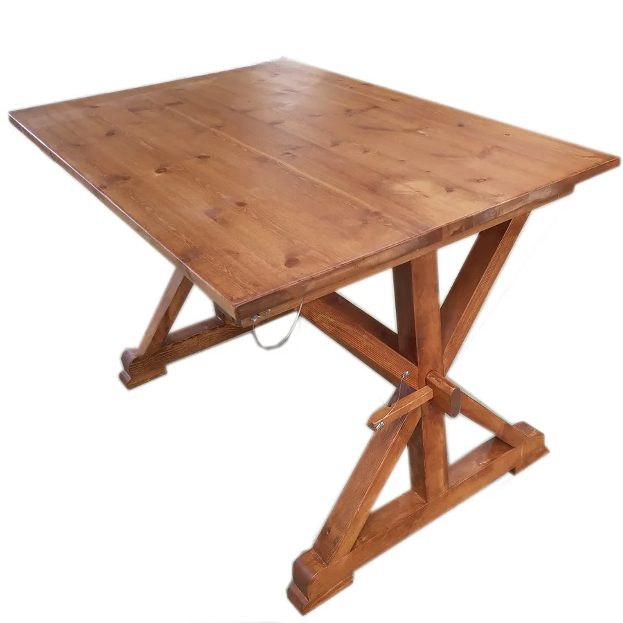 Промышленная мебель Meja Makan Farm Table Массив орехового дерева Деревянный обеденный стол для ресторана