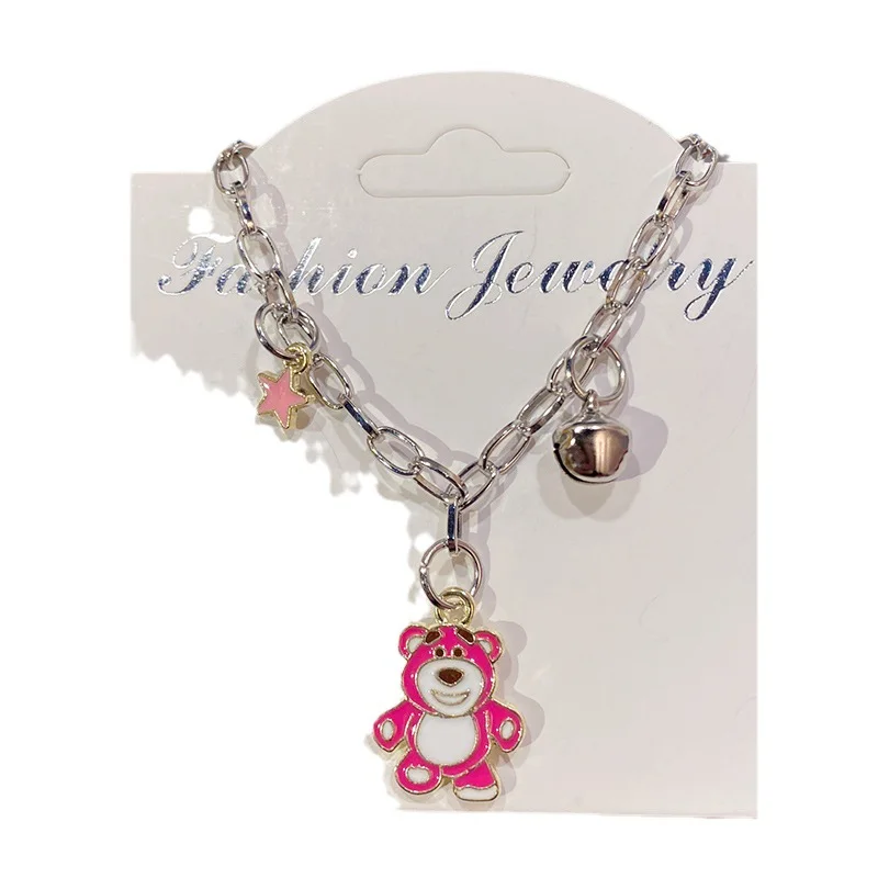 Фото Браслет-колокольчик Sanrio Chain Cinnamoroll Lotso Kawaii Kuromi, подвеска с героями мультфильмов, регулируемый популярный ювелирный аксессуар, сувенир №5