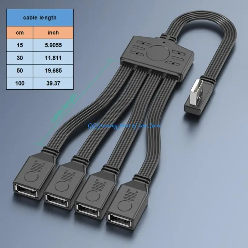 H9EB 4 в 1 USB2.0 Кабель сплиттера USB Power Splitter Cable USB2.0 Мужчина до 4 USB -женского кабеля. (art.: 3920d0e8cabd4) - 3920d0e8cabd4