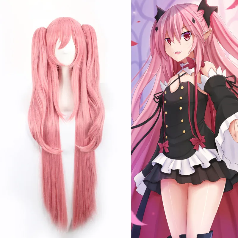 Длинный прямой парик Krul Tepes 100 см Owari no Seraph Of The End, синтетические волосы, аниме, парик для косплея, парики с хвостиком