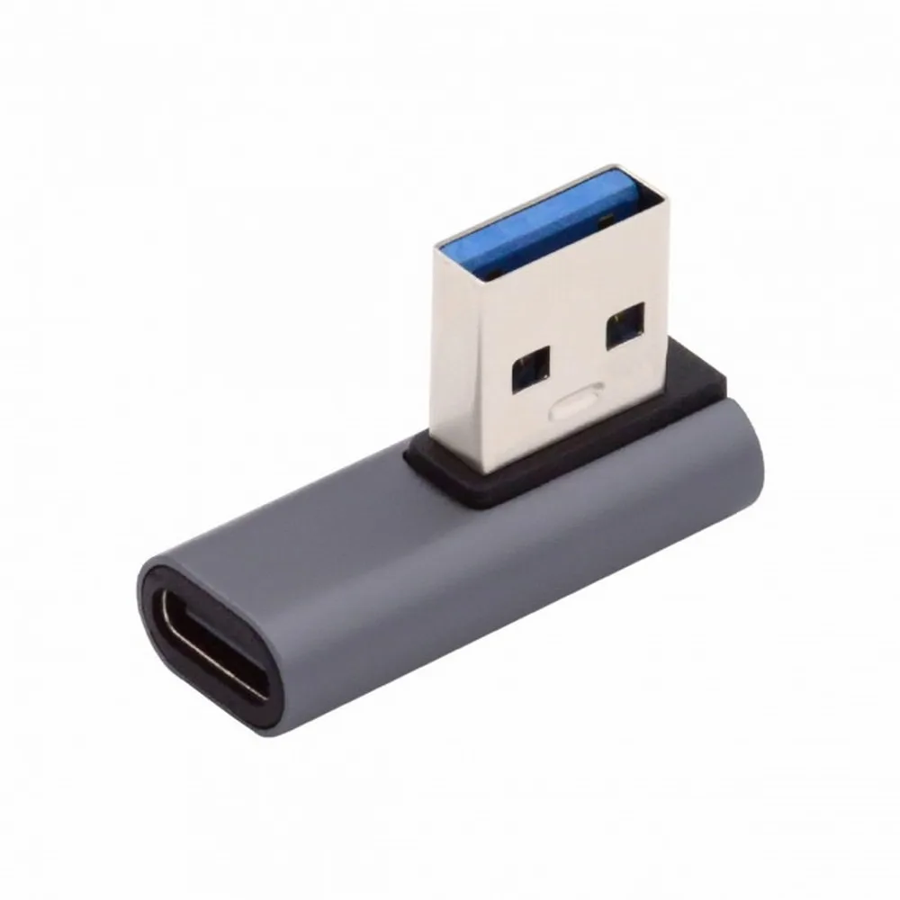 Фото Адаптер MDR USB C на USB 3.1 Тип C разъем на USB 3.0 тип A штекер данных OTG мощность низкопрофильный дизайн для левой руки №2