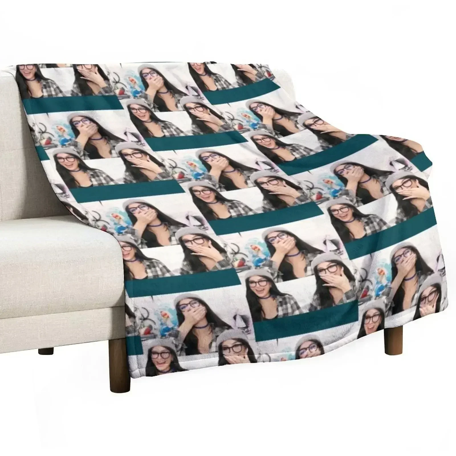 Смеющийся коллаж Sssniperwolf, пледы, плюшевые мягкие роскошные одеяла St