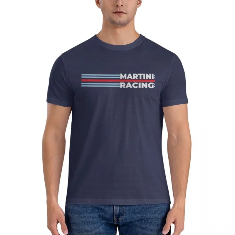 Новая классическая Футболка мужская хлопчатобумажная футболка Martini Racing, облегающие футболки для мужчин, черные футболки для мужчин