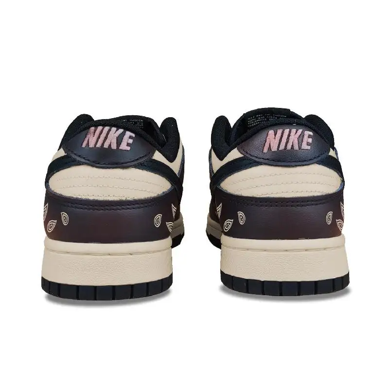Фото [На заказ Mocha Coffee Cashew Flower Girl gs] Низкие низкие туфли для скейтборда Nike Dunk GS Коричневый Черный №5