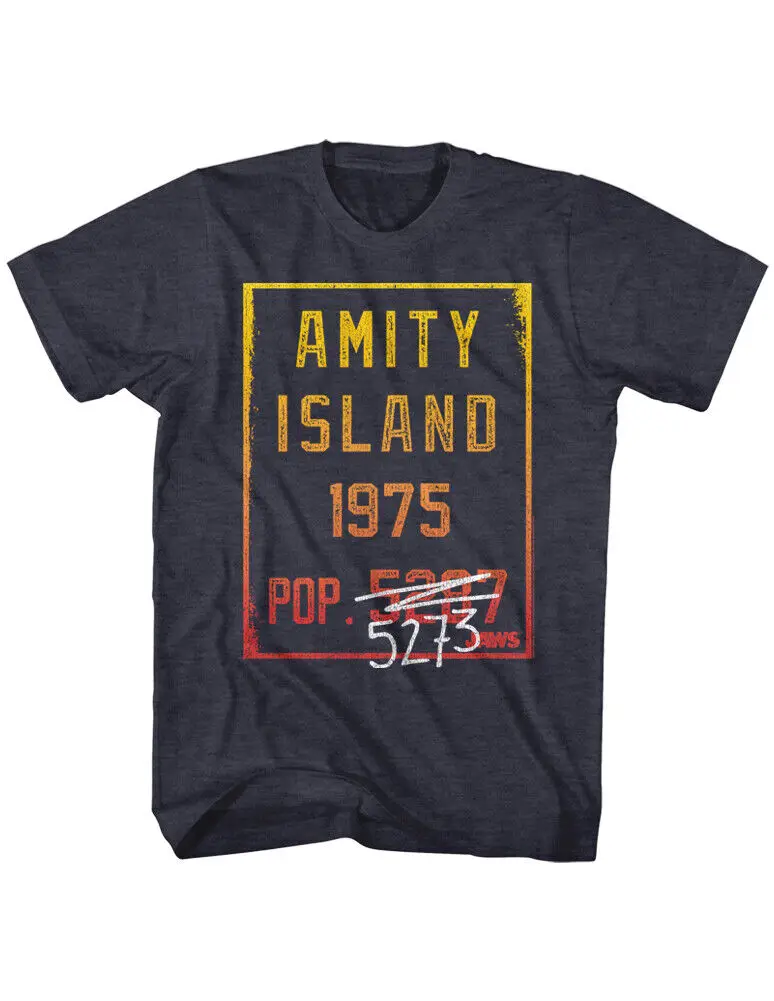 Мужская футболка с обратным отсчетом Jaws 70's фильм триллер с рамкой Amity Island