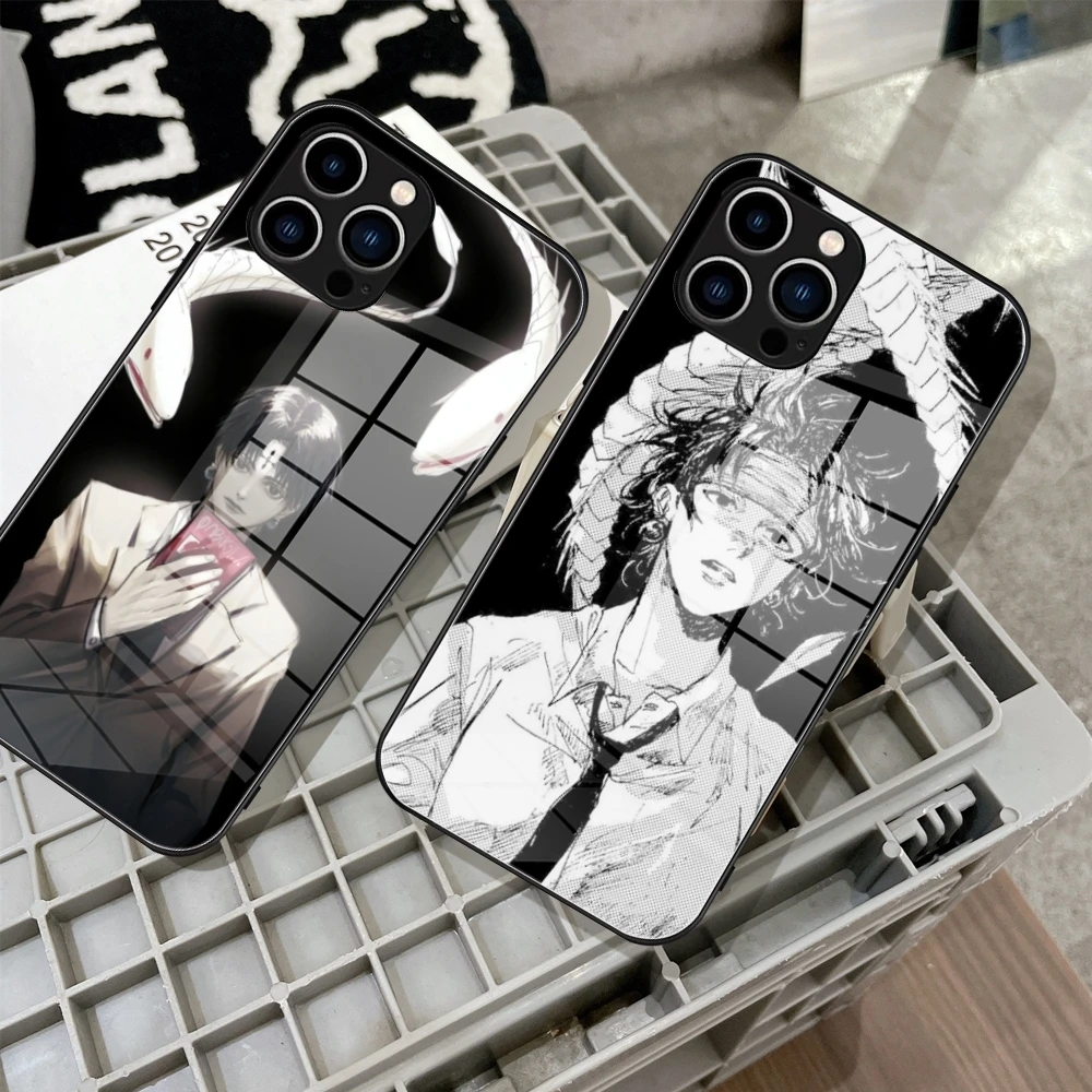 Chrollo Lucilfer HxH чехол для телефона с аниме закаленное стекло для IPhone 15 14 11 12 Pro Plus 13 Pro Samsung S24 Ultra S23 Fe S22 чехлы