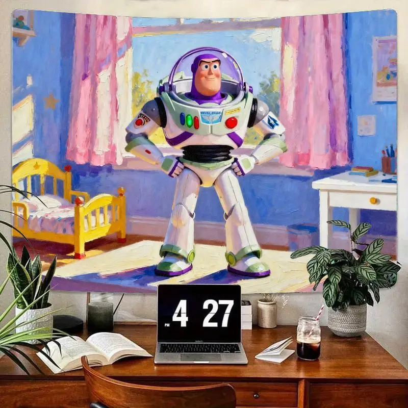 1 шт. Disney Pixar Toy Story Базз Лайтер Современный гобелен Декор детской комнаты Эстетический полиэстер Настенное искусство для фанатов в подарок.