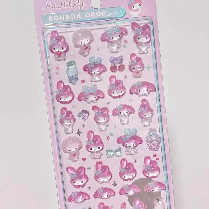Фото Sanrio Hello Kitty Kuromi литье из смолы 3D рельефная наклейка на холодильник украшение стола наклейка материал для ноутбука Рождественский подарок №4