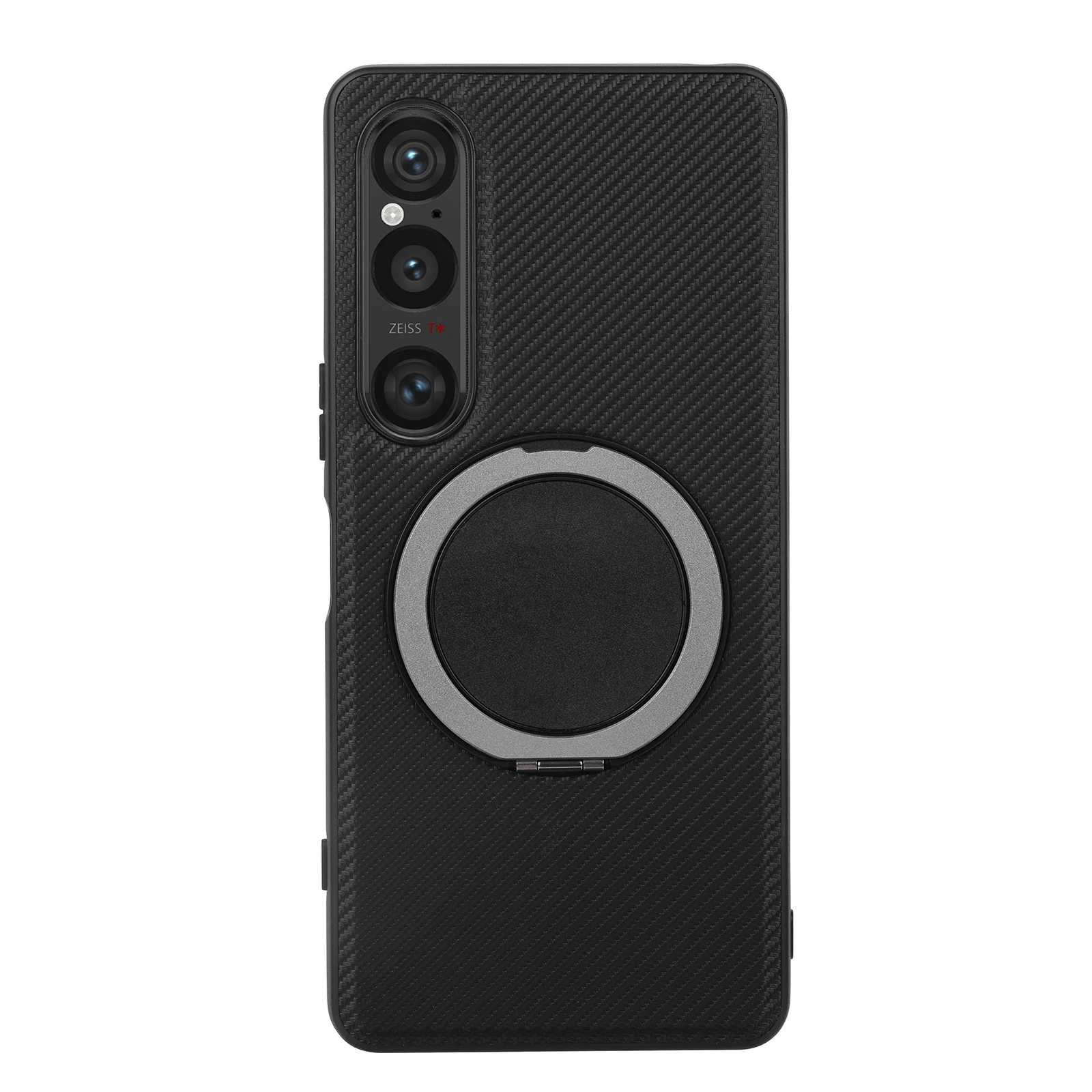 Кевларовый кожаный чехол-подставка с магнитным кольцом для Sony Xperia 1 10 VI Xperia 1 5 10 V IV Magsafe, подставка и держатель для кольца, черный чехол