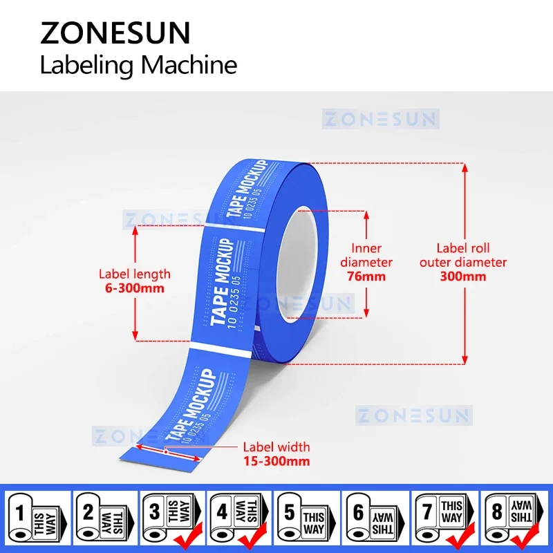 Фото ZONESUN автоматическая наклейка, клейкая сумка для самолета, бирка для еды, бумажная книга, большая пластиковая пленка, этикетировочная машина для плоской упаковки ZS-TB832 №3
