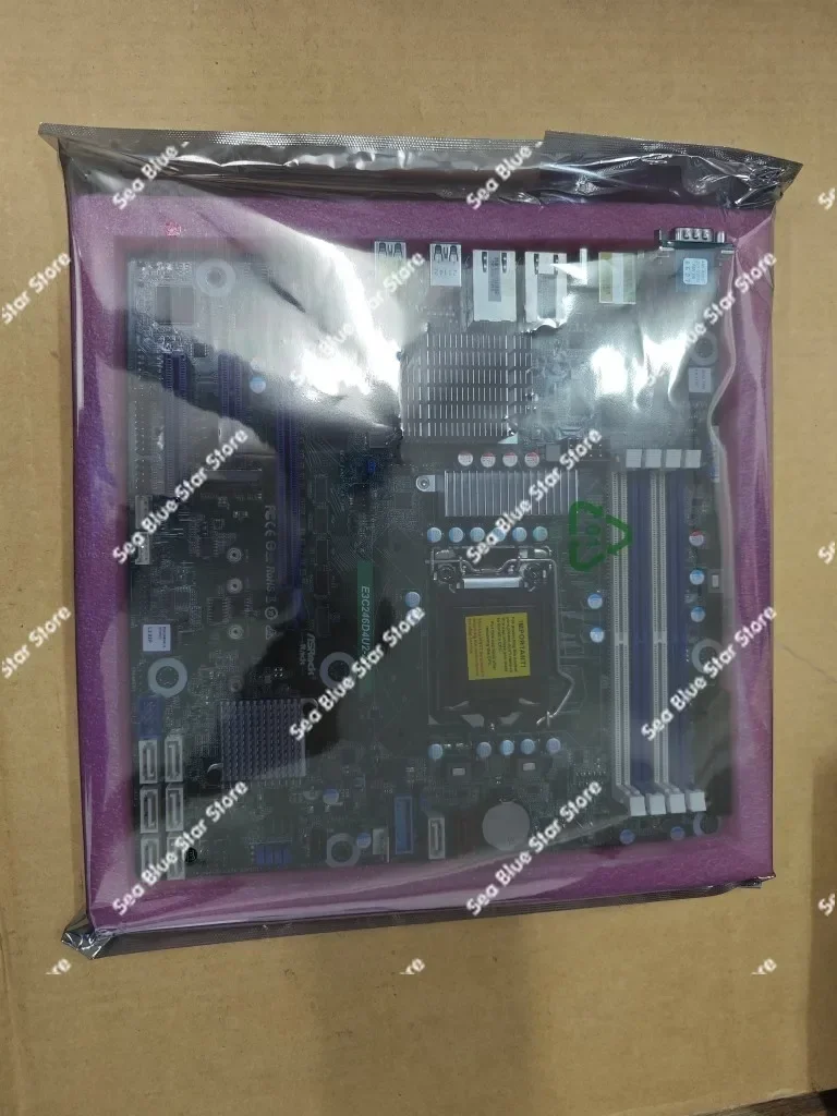 Фото Высококачественная новая основная плата Yongqing E3C246D4U2-2T, mATX, IPMI, двухпортовая x 5,50 миллионов мегабитных NAS, предпочтительные №4