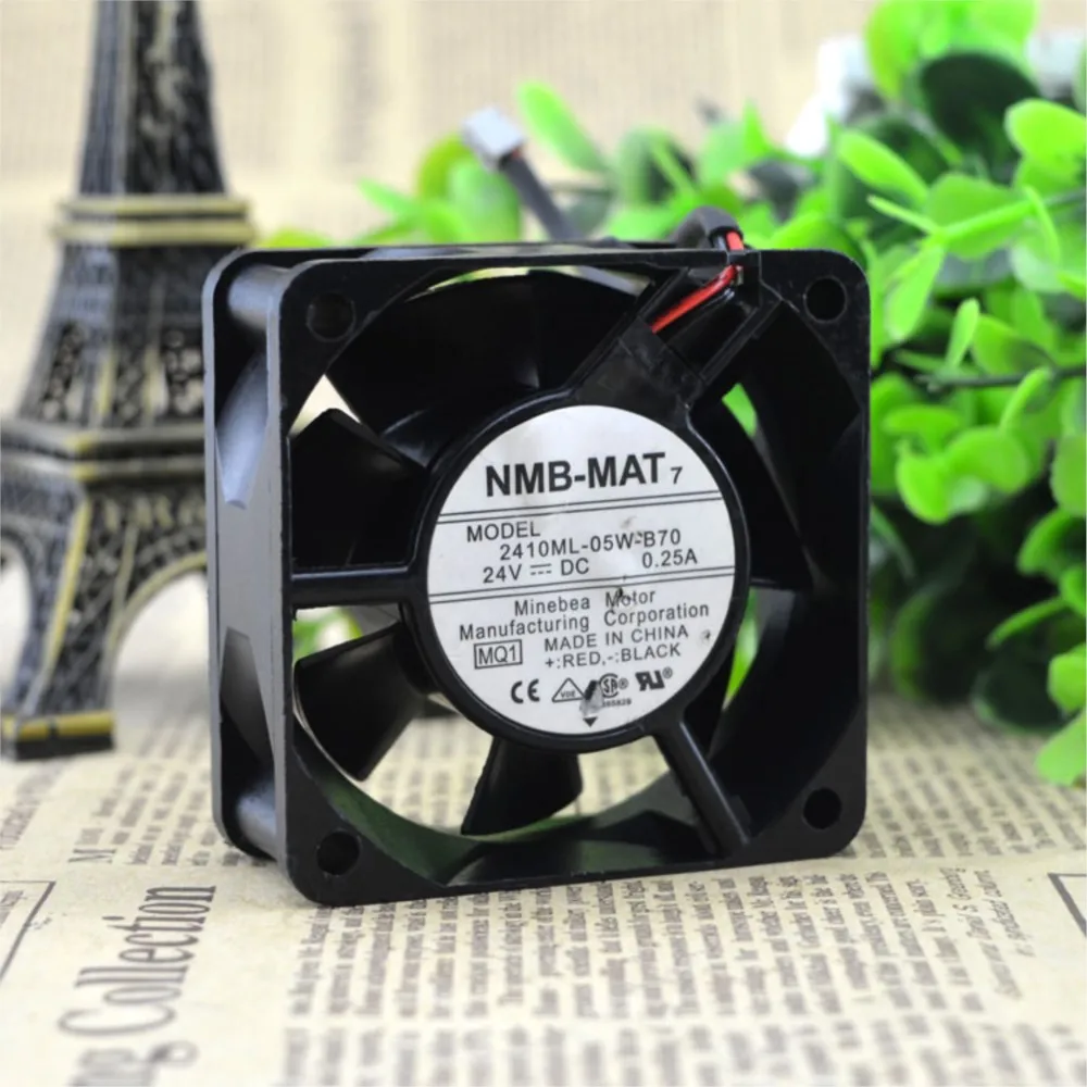 Для NMB 2410ML-05W-B70 6025 6 см 24 В 0,25 А охлаждающий вентилятор с двумя шарикоподшипниками, 6800 обмин, 33,1 куб. футов в минуту для промышленных и серверных приложений (art.: 3920cc2028f87) - 3920cc2028f87
