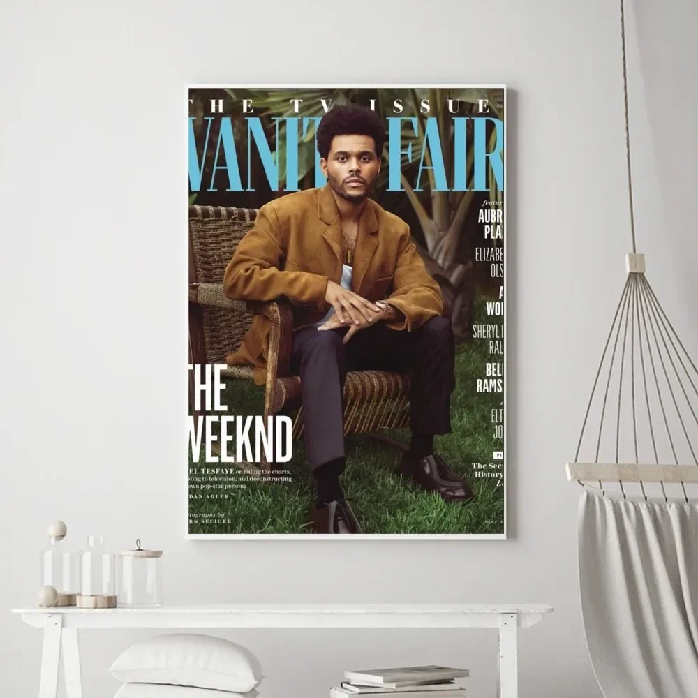 Фото T-The W-Weeknd певец плакат винтажный принт плакатов художественная домашняя живопись ванная комната кухня бар аксессуары стикер на стену маленький размер №4