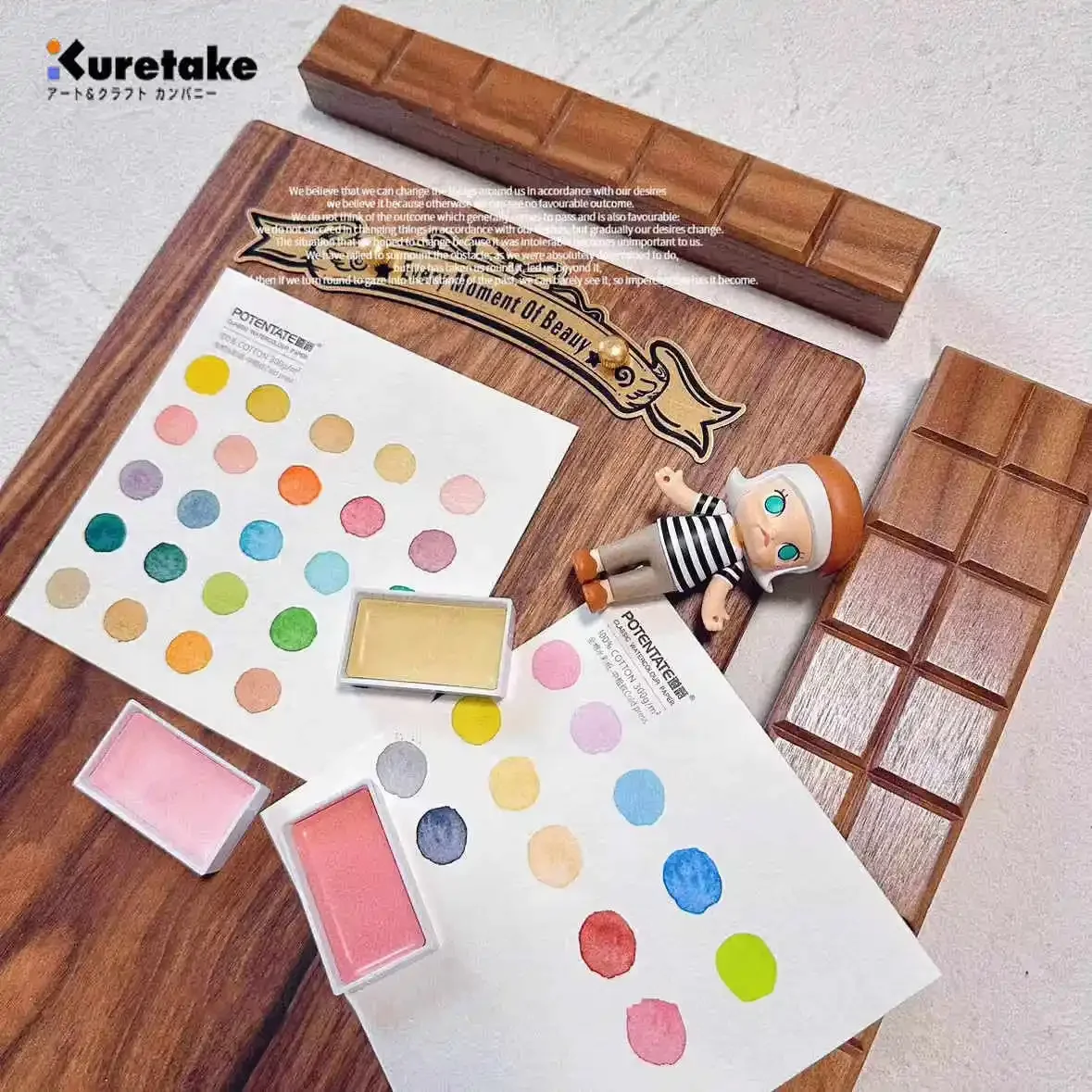 Фото NEW Kuretake Professional Solid акварельные краски в наборе 12/24 цвета акварельные краски для рисования №4