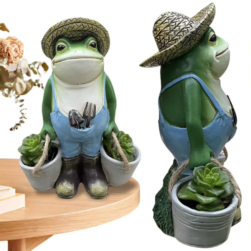 Lustige Fr ICTche Gartenstatue Harz Frosch Eimer Blumentopf Kreativealiya Frosch Фигурка Pflanz София инноваção für 속ção и Außendeko