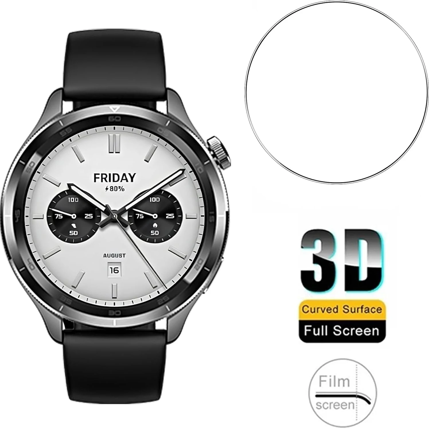 Фото 3 шт., пленка из закаленного стекла для Xiaomi Watch S4, защитная пленка для экрана умных часов, аксессуары для стеклянной пленки №2