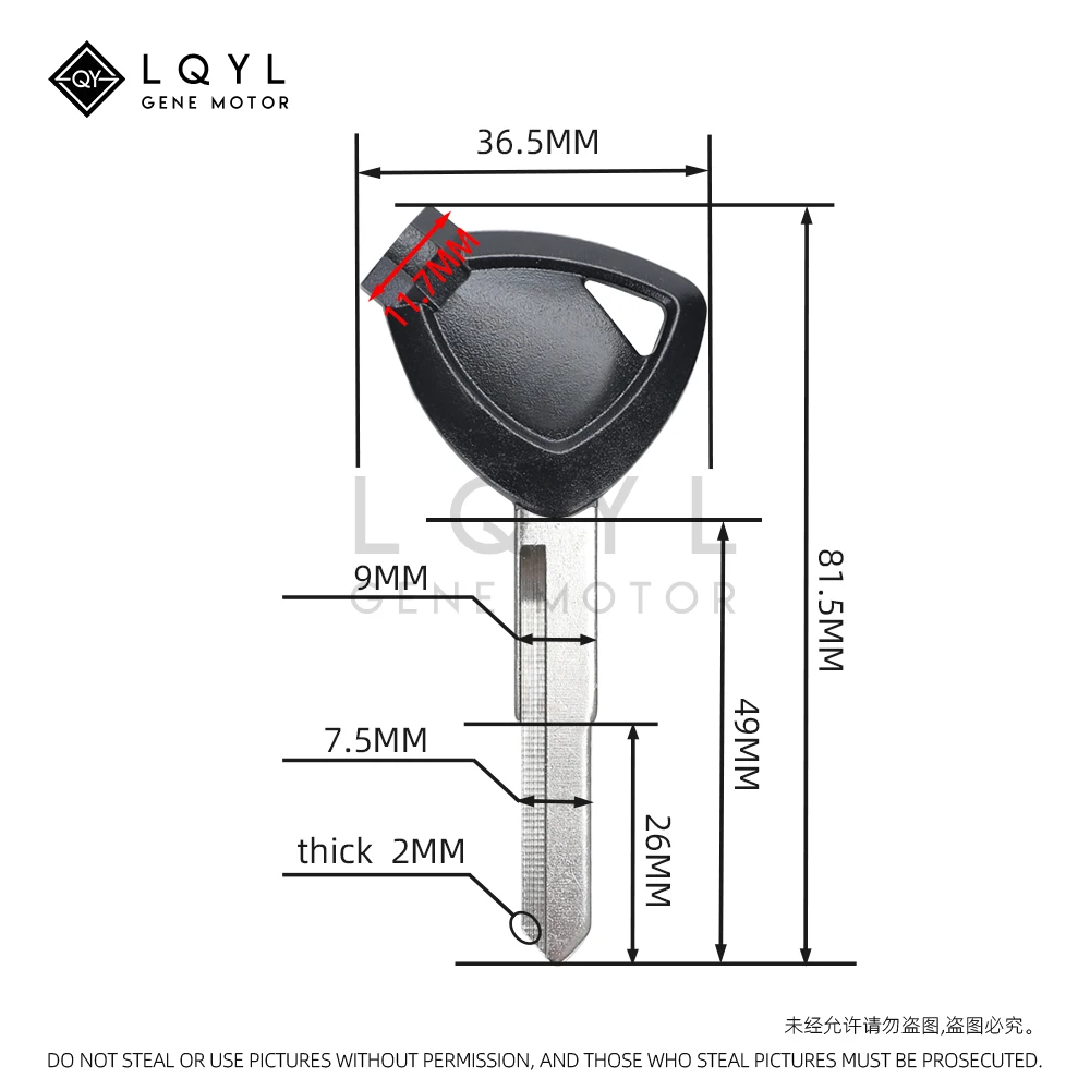 Фото LQYL 3 шт. мотоциклетный ключ, необрезанные пустые сменные ключи для YAMAHA, магнитный противоугонный замок VOX BWS 4V BWS125 VOX50 GTR125 JOG EVO №3
