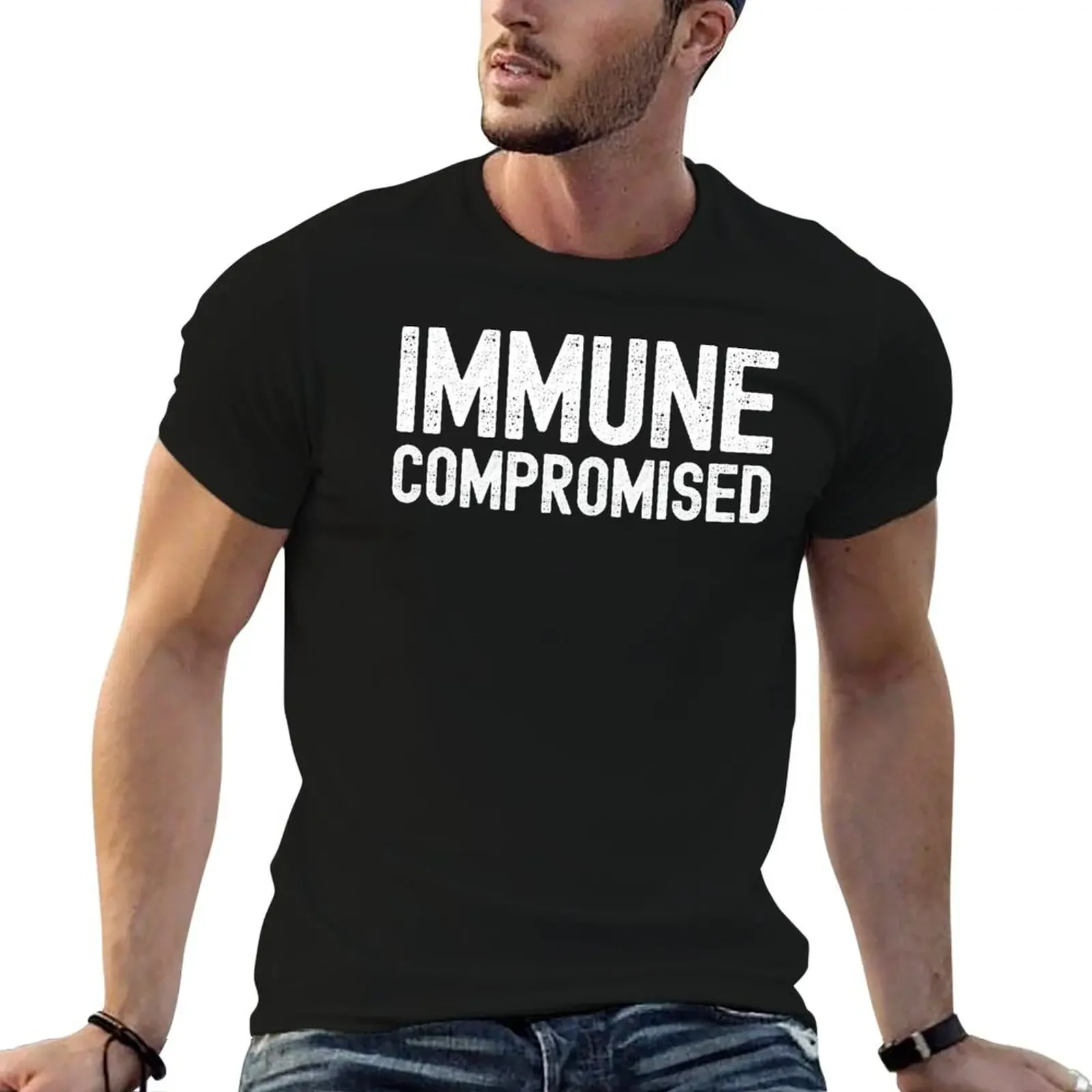 Футболка Immune Compromised, Compromised Immune System, милые топы, футболка большого размера, мужская футболка