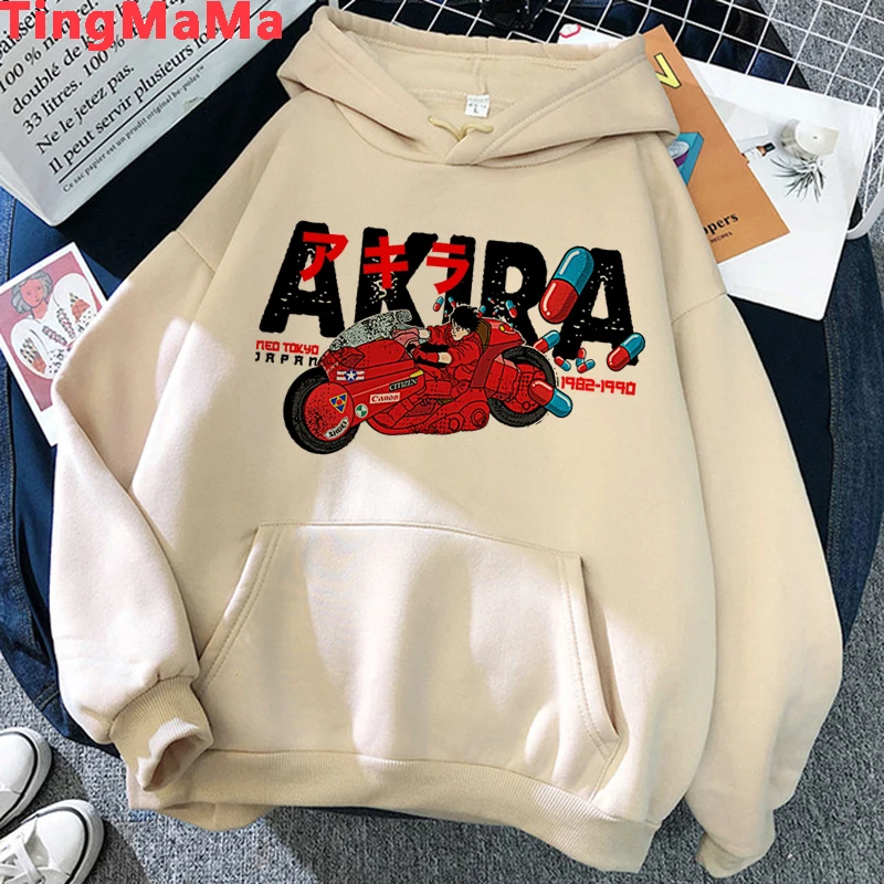 2022 толстовка с капюшоном аниме Akira Jepang Pria Kawaii Kartun Musim Dingin Hangat K.Otomo Токио Grafis уличная одежда Uniseks Atasan Kaus Pria