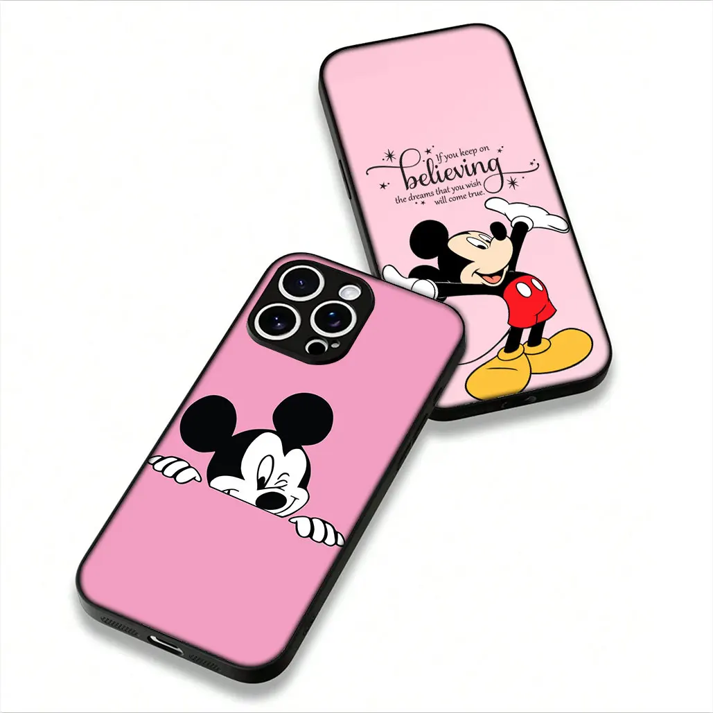 Фото Чехол для Motorola Moto E14 E15 G04 G05 G14 G15 G54 G24 Power G34 G35 G75 G84 G85 G45 G55 G64 Anime Mickey Minnie Mouse Pink №5