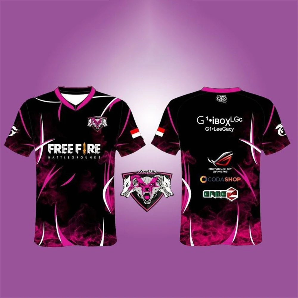 Garena Free Fire Jersey Esports 2025 футболка мужская Лидер продаж новая летняя женская футболка с короткими рукавами топы рубашки детские