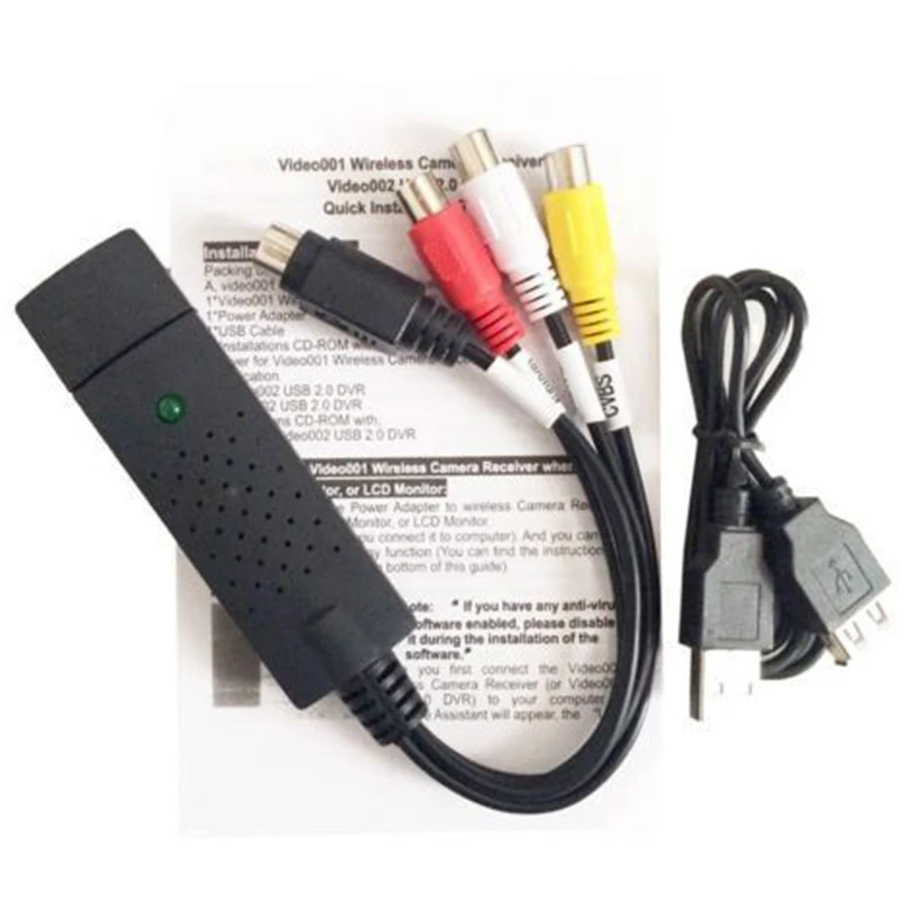 1 компл. Популярный USB 2,0 Easycap Аудио Видео DVD VHS запись карта преобразователь ПК адаптер