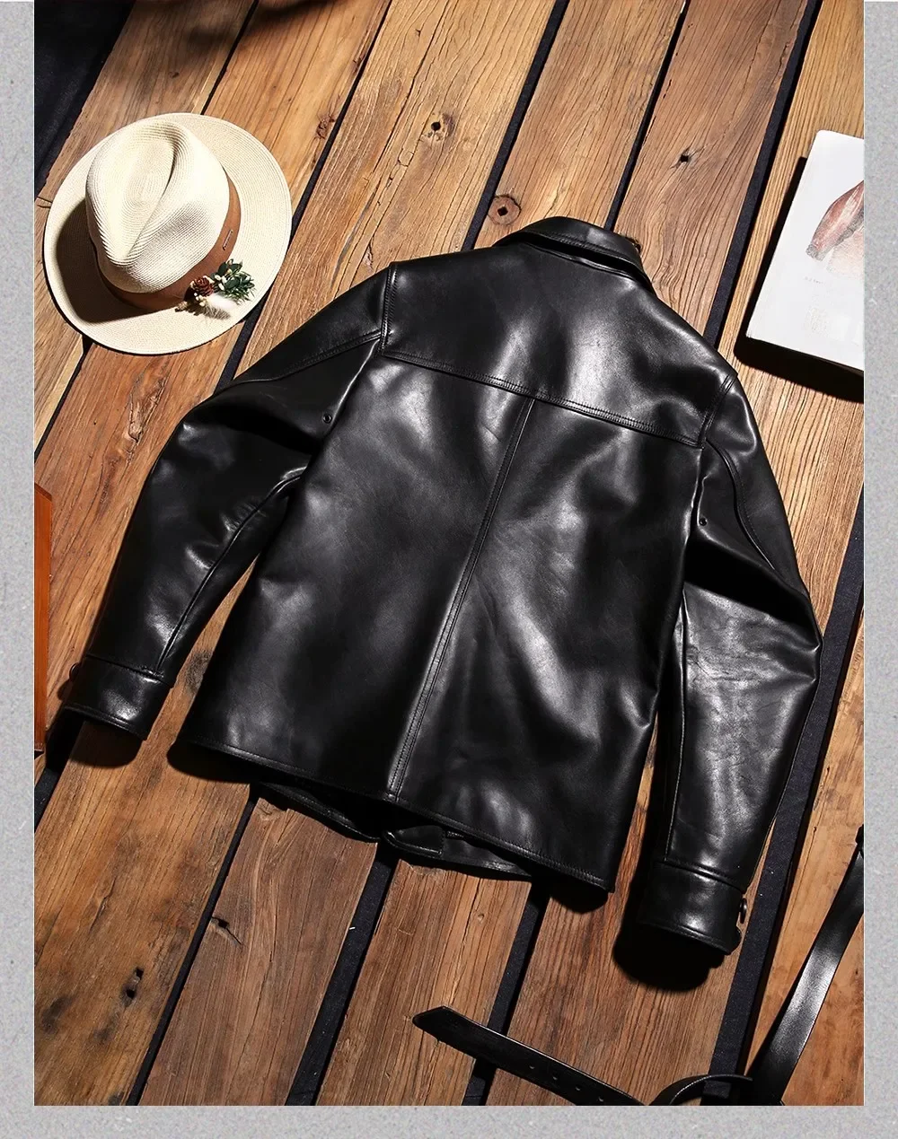 LNY Shop Top.Classic switchyard, натуральная итальянская дубленая коровья куртка. Мужской тренчкот из натуральной кожи. Винтажная повседневная одежда (art.: 3920c9cc7166f) - 3920c9cc7166f