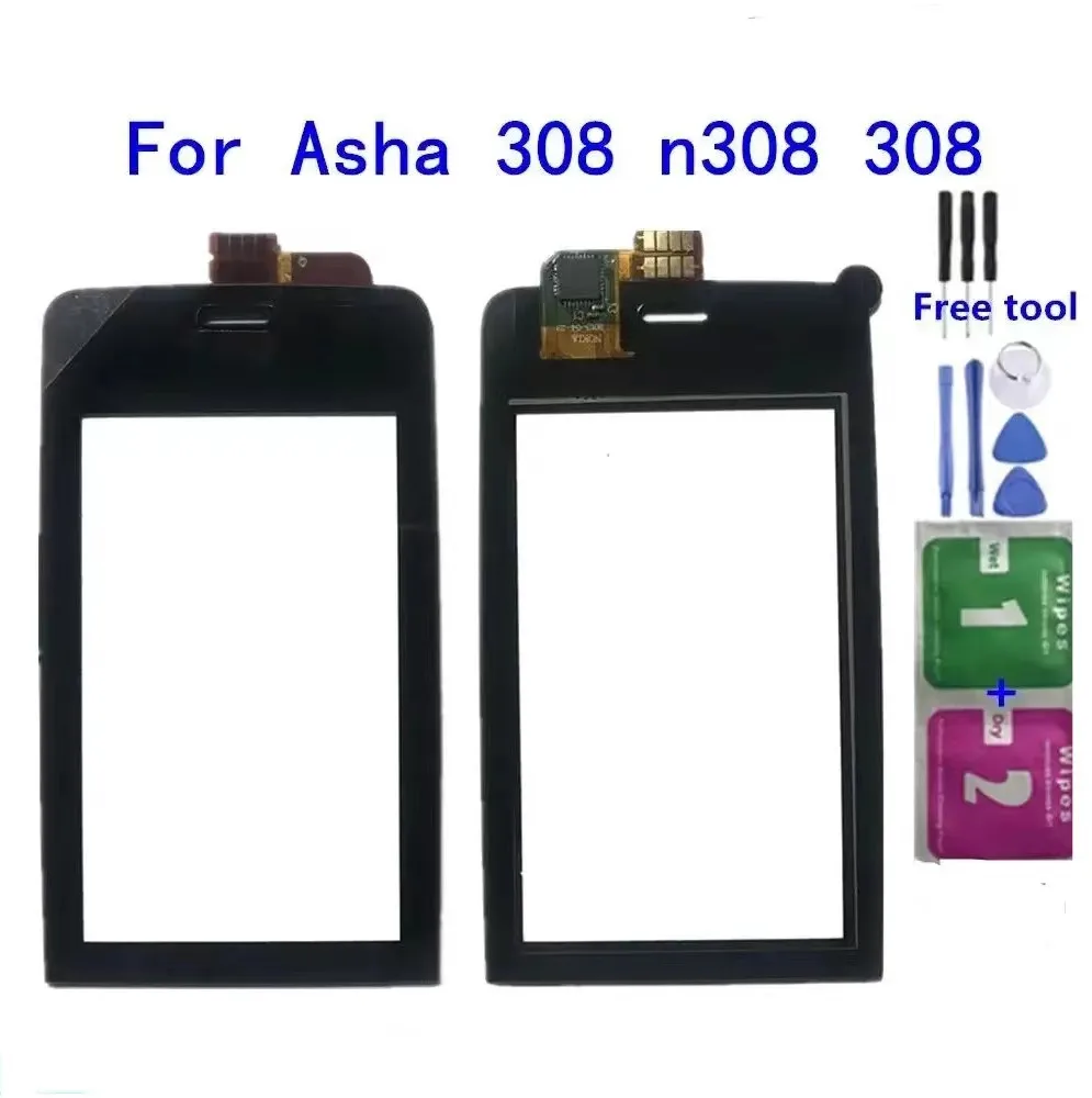 Для Nokia Asha 308 309 310 сенсорный экран стекло дигитайзер панель объектив сенсор стекло салфетки инструмент