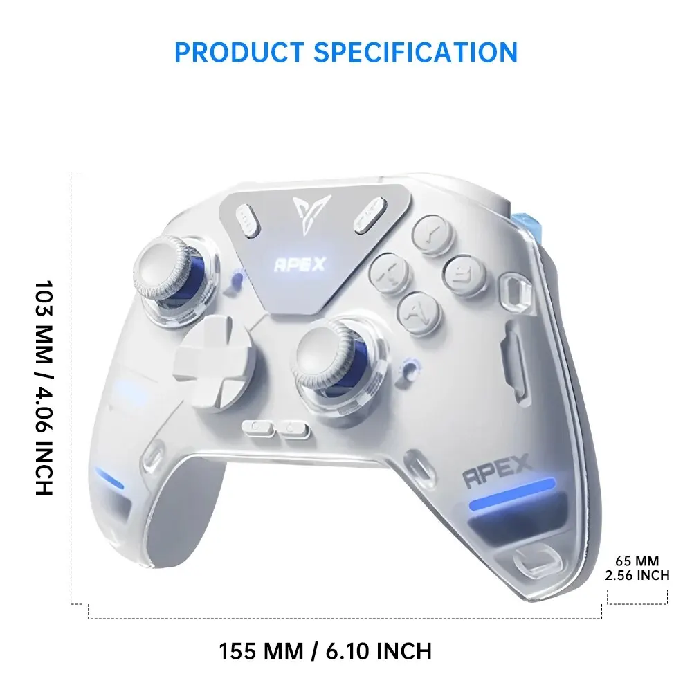 Беспроводной игровой контроллер FLYDIGI Apex 4, прецизионное управление, погружной вибрационный переключатель для ПК, мобильный черный Wukong