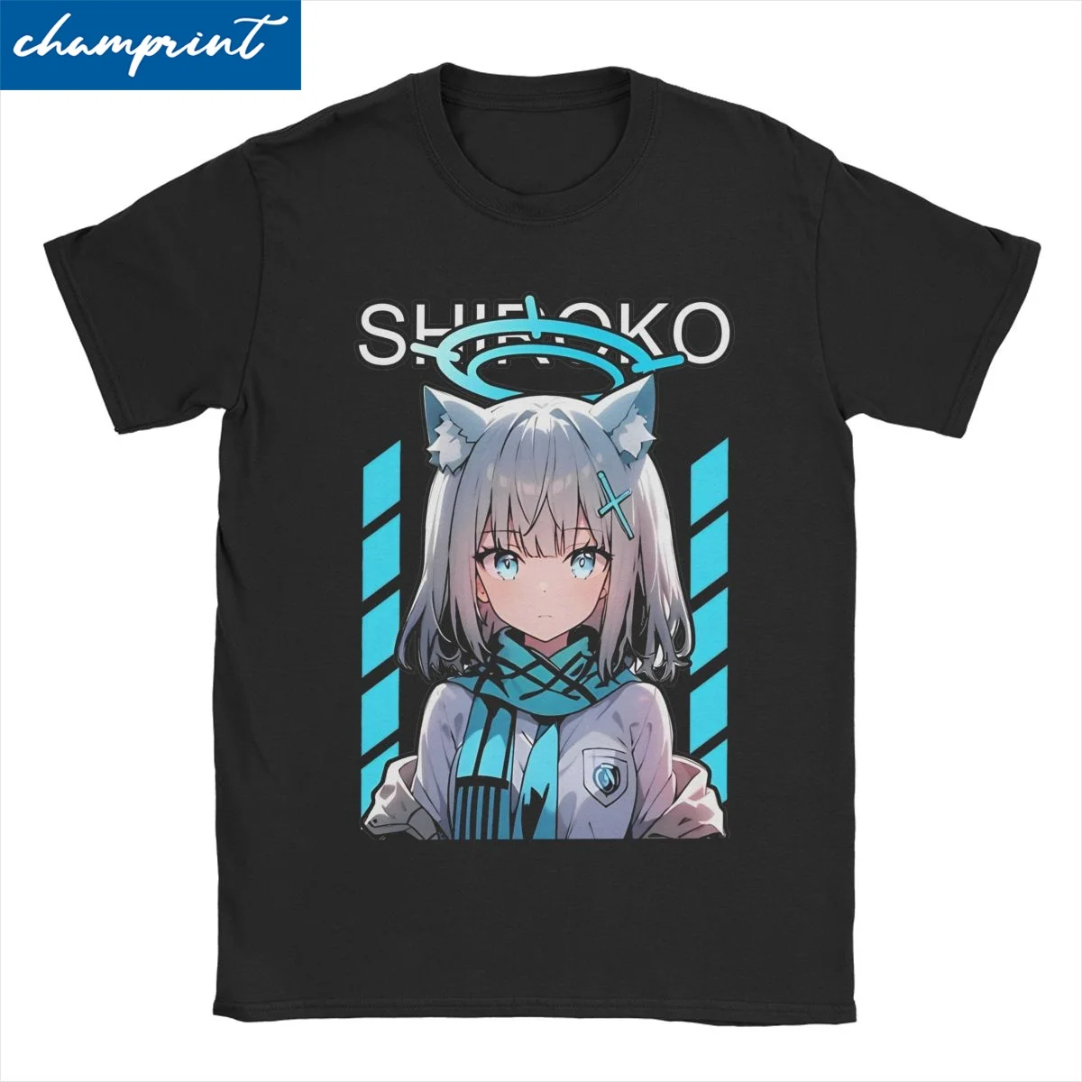 Архив Sunaookami Shiroko Мужчины Женщины Футболки Игра Забавная футболка с коротким рукавом Футболка с круглым вырезом Хлопок Идея подарка Одежда
