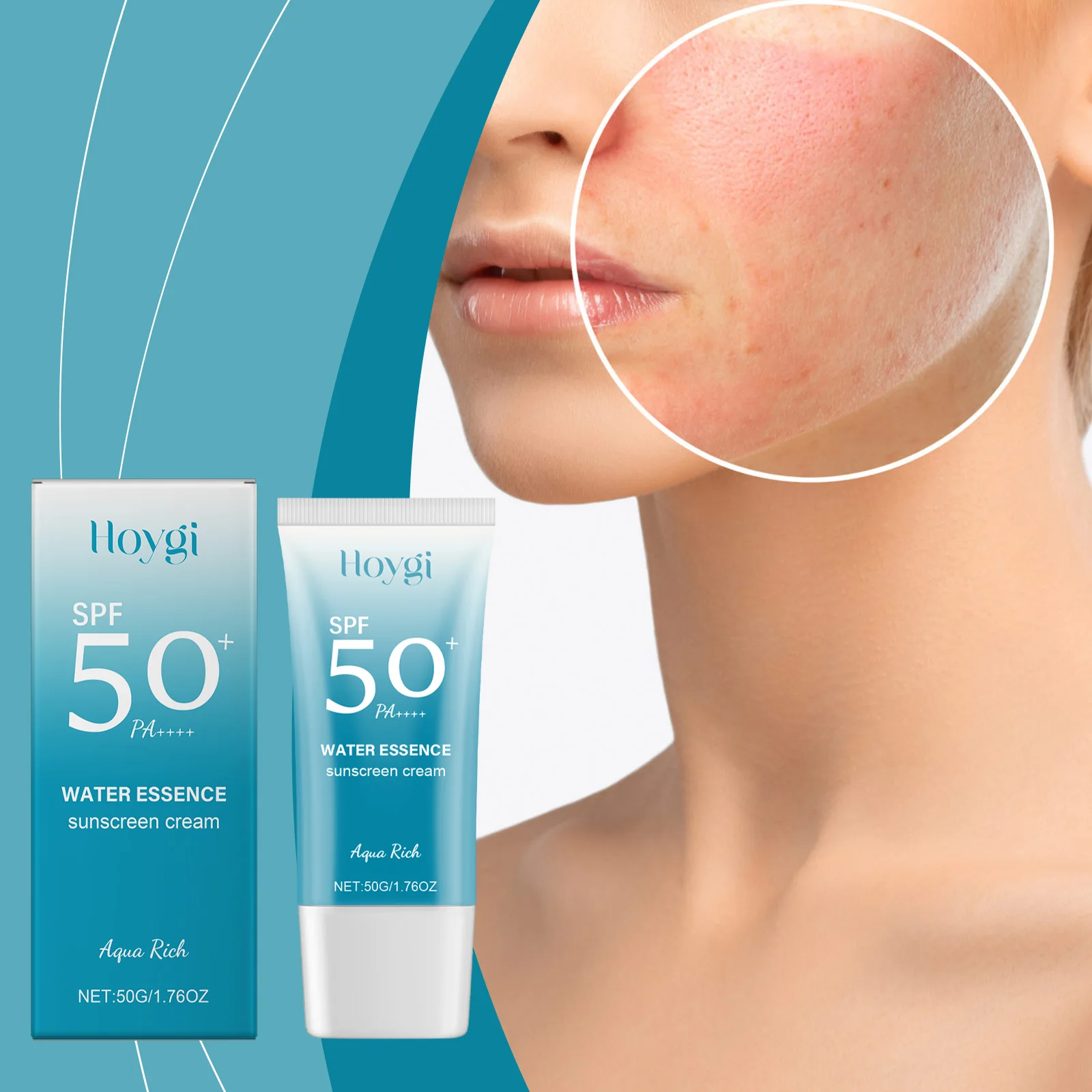 Фото SPF 50+ PA++++ Солнцезащитный крем Water Essence — увлажняющий крем с защитой от ультрафиолета для лица, легкий и нежирный №5