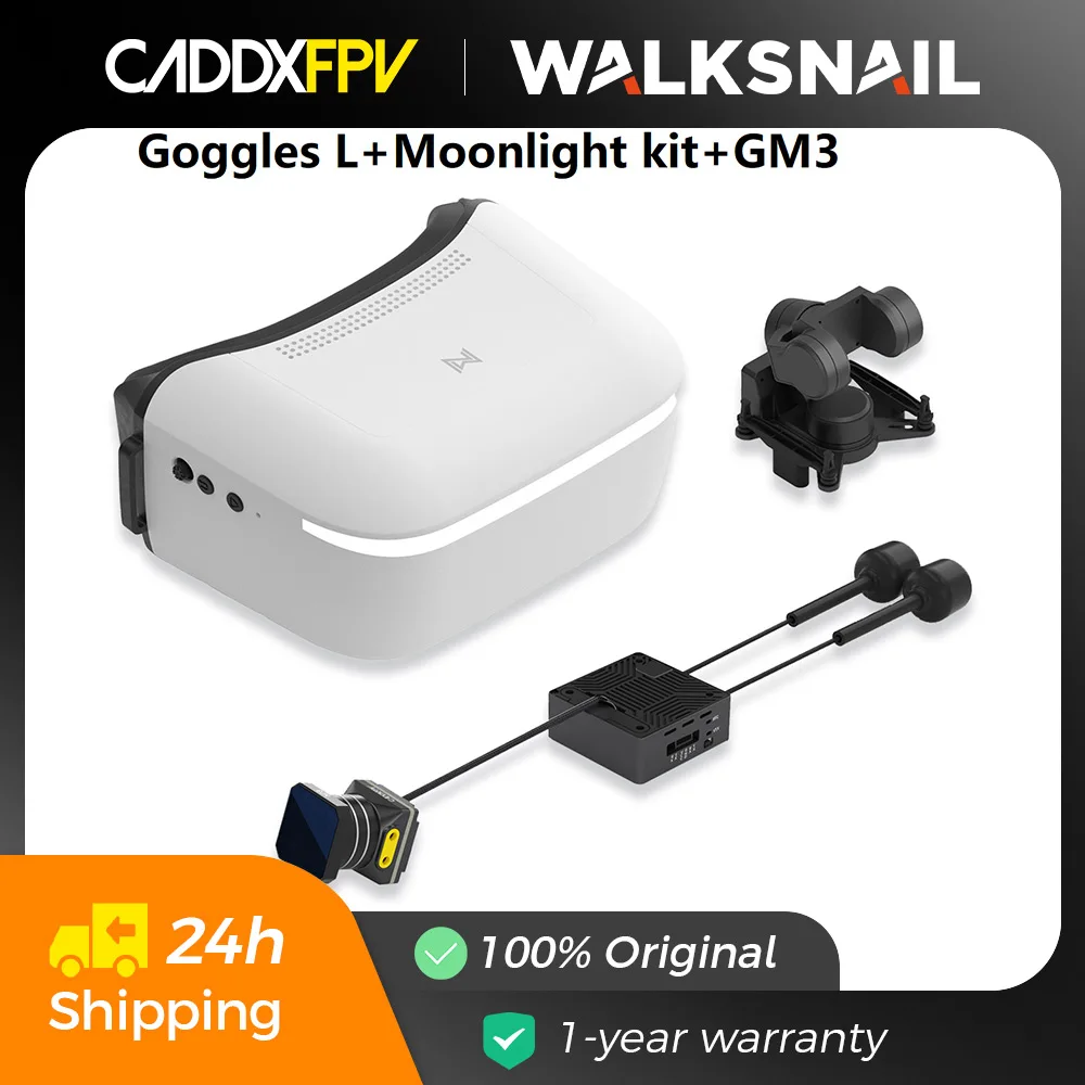 Caddx Walksnail Avatar HD очки L + Walksnail Moonlight Kit 4k/60FPS FOV 160 °   Поддержка Gyroflow+CADDXFPV GM3 Головной спортивный костюм