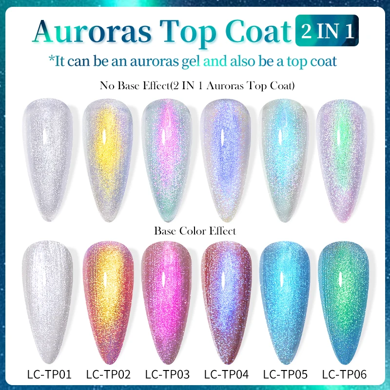 Фото Верхнее покрытие LILYCUTE Auroras с золотым эффектом, Гель-лак для ногтей, лазерный блеск, жемчужные цвета ракушек, Полупостоянный Гель-лак для диза... №5