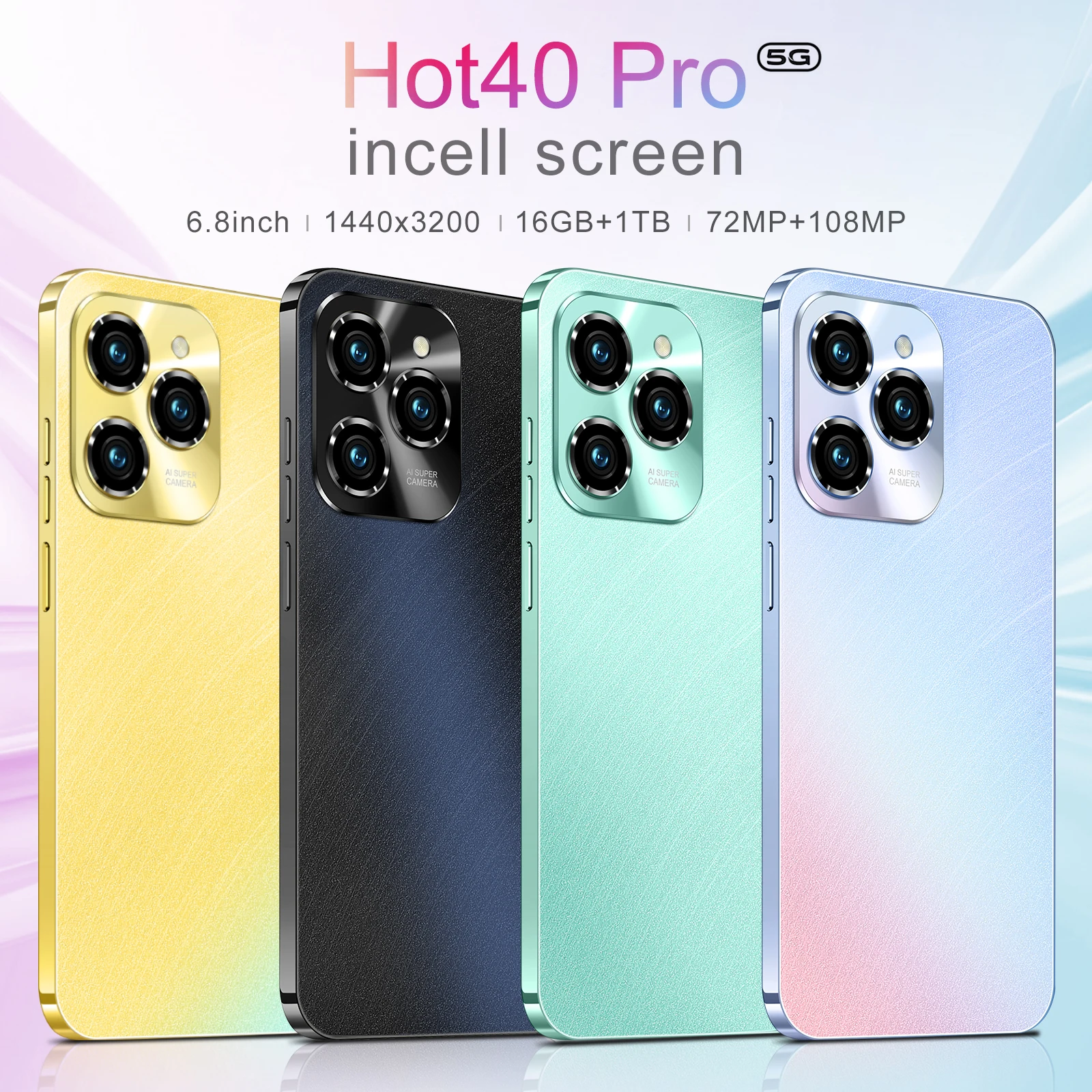 Мобильный телефон Hot40 Pro 6,8 led HD экран смартфон оригинальный телефон с двумя Sim-картами Android разблокированный сотовый телефон