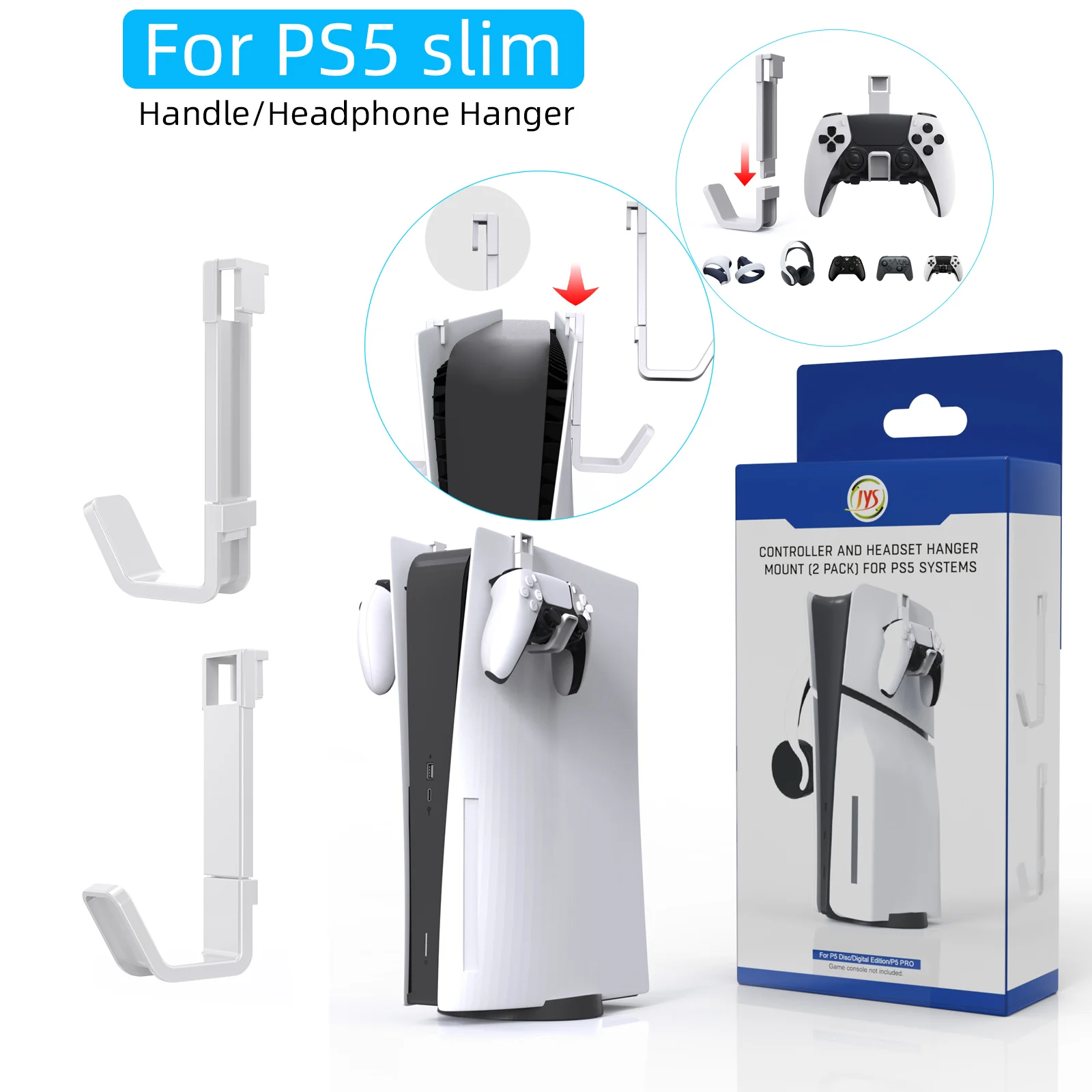 Для PS5 тонкий хост подвесной кронштейн для PS5 держатель для игрового контроллера наушников подвесной кронштейн для наушников монтируемый стеллаж для хранения