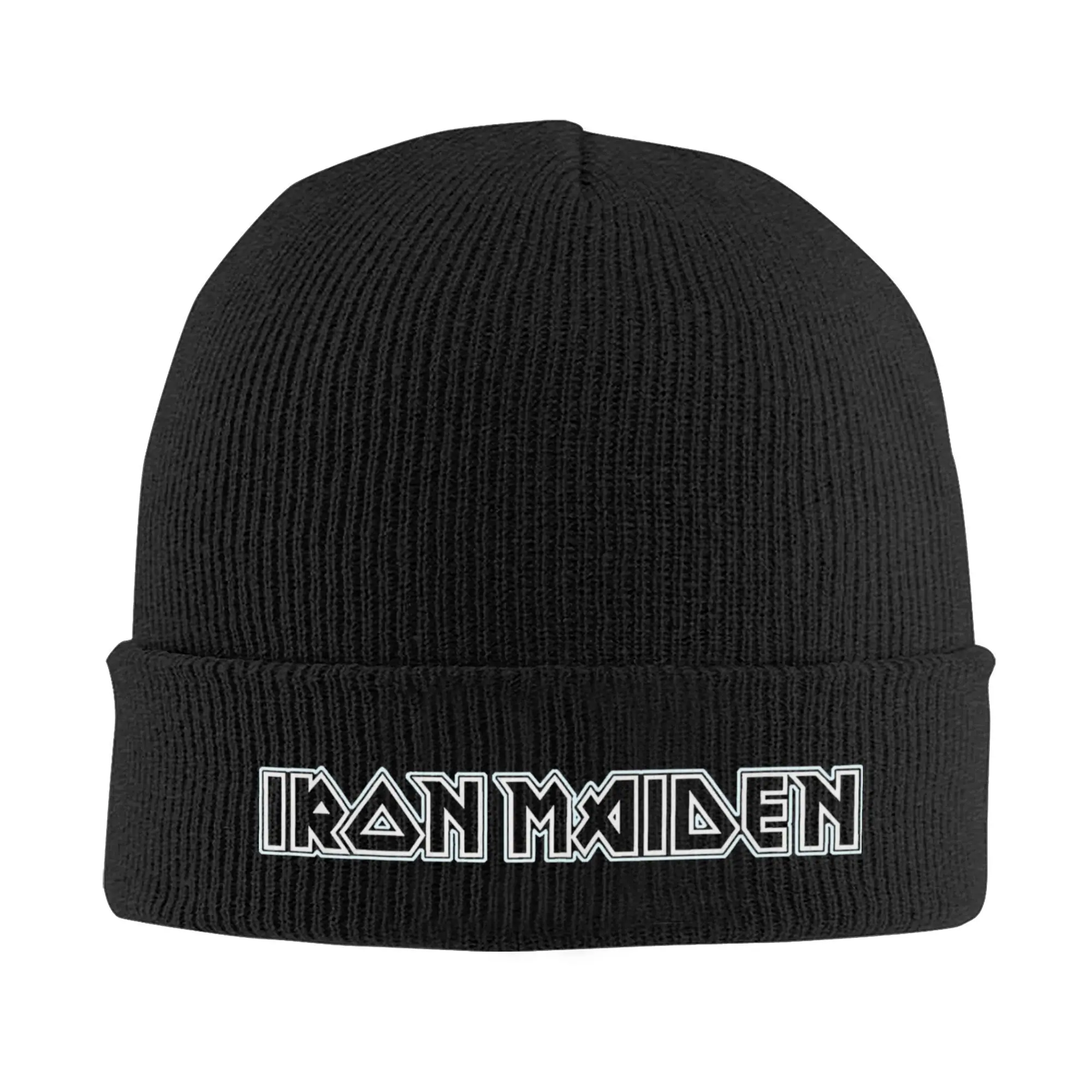 Мужская/женская вязаная шапка Rock Music Band Ironmaiden, акриловая Повседневная шапка в стиле дыни