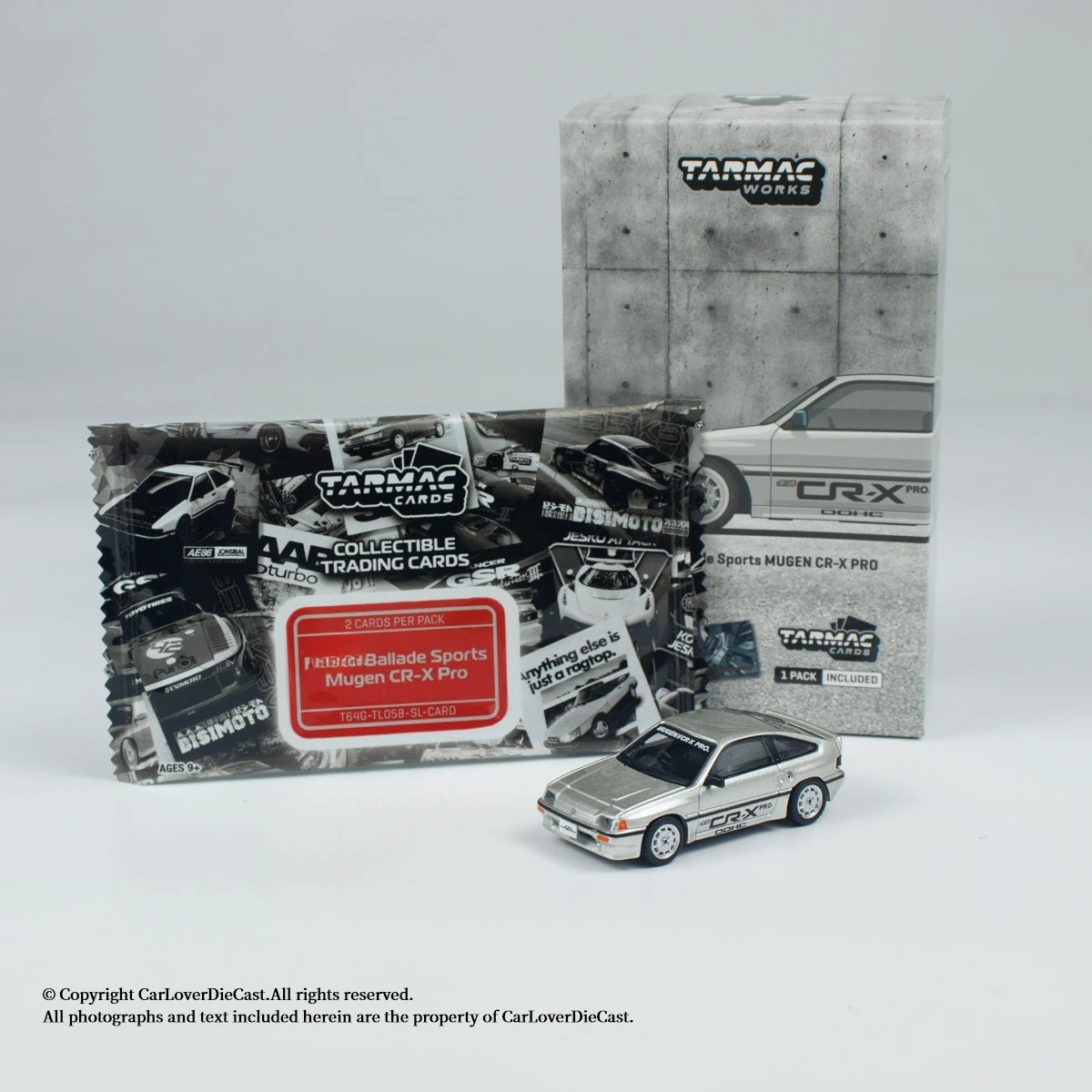 TW Tarmac Works 1:64 Ballade Sports MUGEN CR-X PRO Серебряная литая модель автомобиля Играйте в транспортные средства и модели
