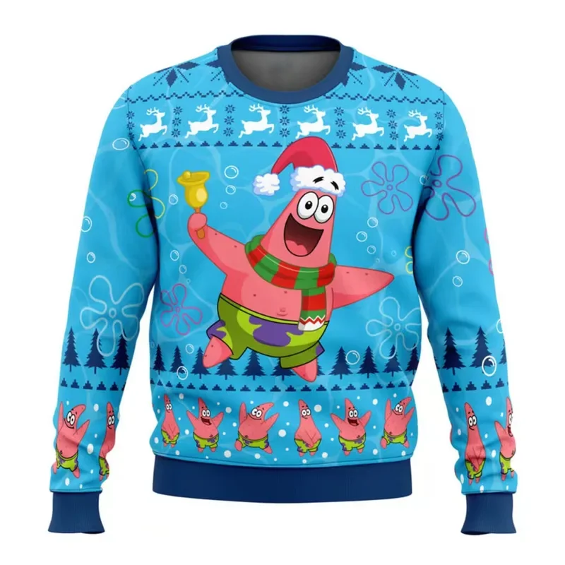 2025 nouveau Spongebob Nickelodeon moche chandail de Noël mode femmes hommes pull dessin animé Аниме Пара Пот xs-6XL