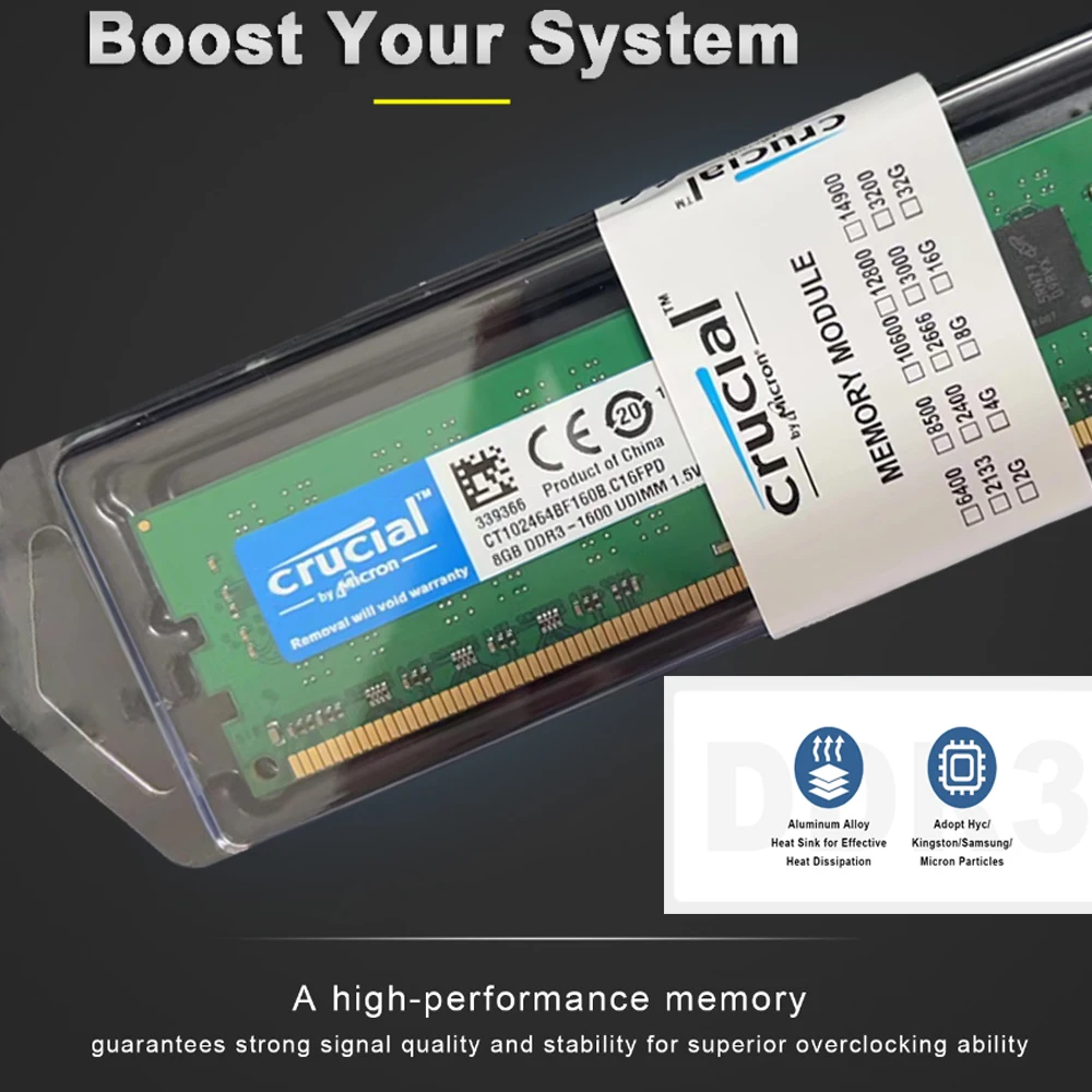 Фото Память DDR3 4 ГБ, 8 ГБ, 16 ГБ, ОЗУ для настольного компьютера 1066, 1333, 1600 МГц, память 1,5 в, 240-контактный разъем PC3 12800U 10600U 8500U UDIMM Ram №3
