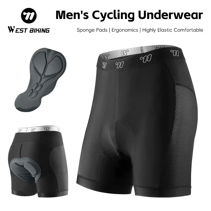 WEST BIKING мужские велосипедные шорты на дальние расстояния, противоударное велосипедное нижнее белье с подкладкой, дышащие спортивные колготки для гонок на велосипеде