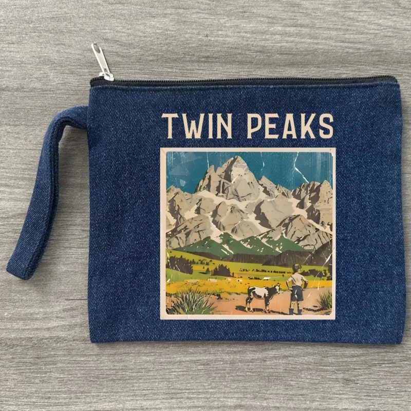 Фото Twin Peaks женская сумка через плечо большой вместимости джинсовая сумка однотонная джинсовая сумка простые женские пригородные сумки через плечо №3