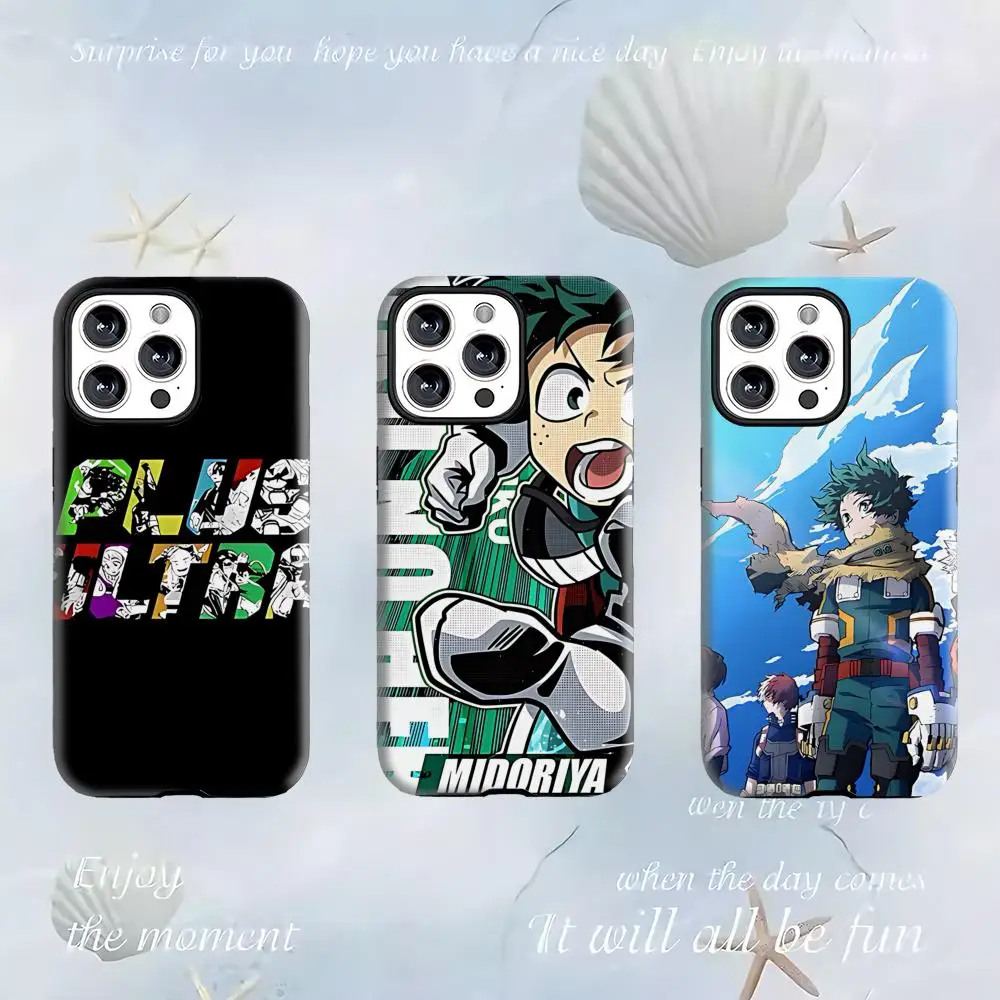 Популярный чехол для телефона «My Hero Academia Anime» 2 в 1, глянцевый корпус для iPhone 17 16 e 15 14 13 12 11 Pro Max Plus mini XS